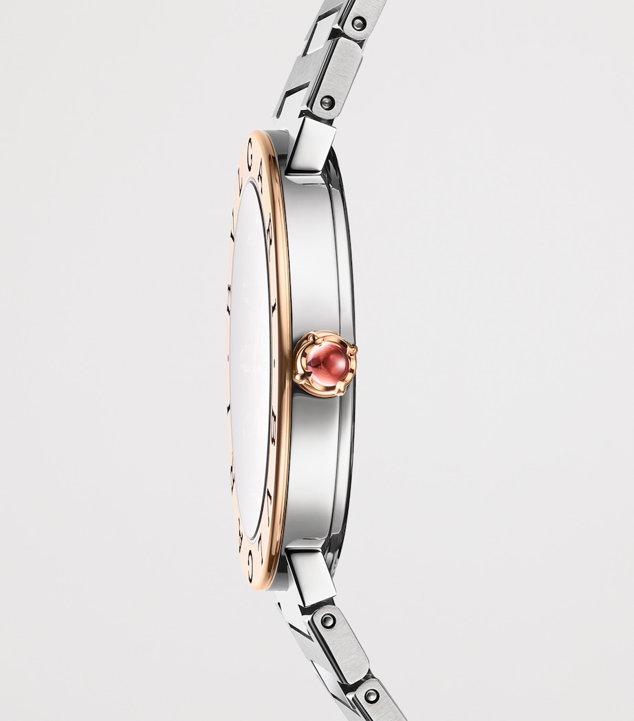 Bvlgari Stainless Steel and Yellow Gold BVLGARI BVLGARI Watch 33mm Pink Image 2