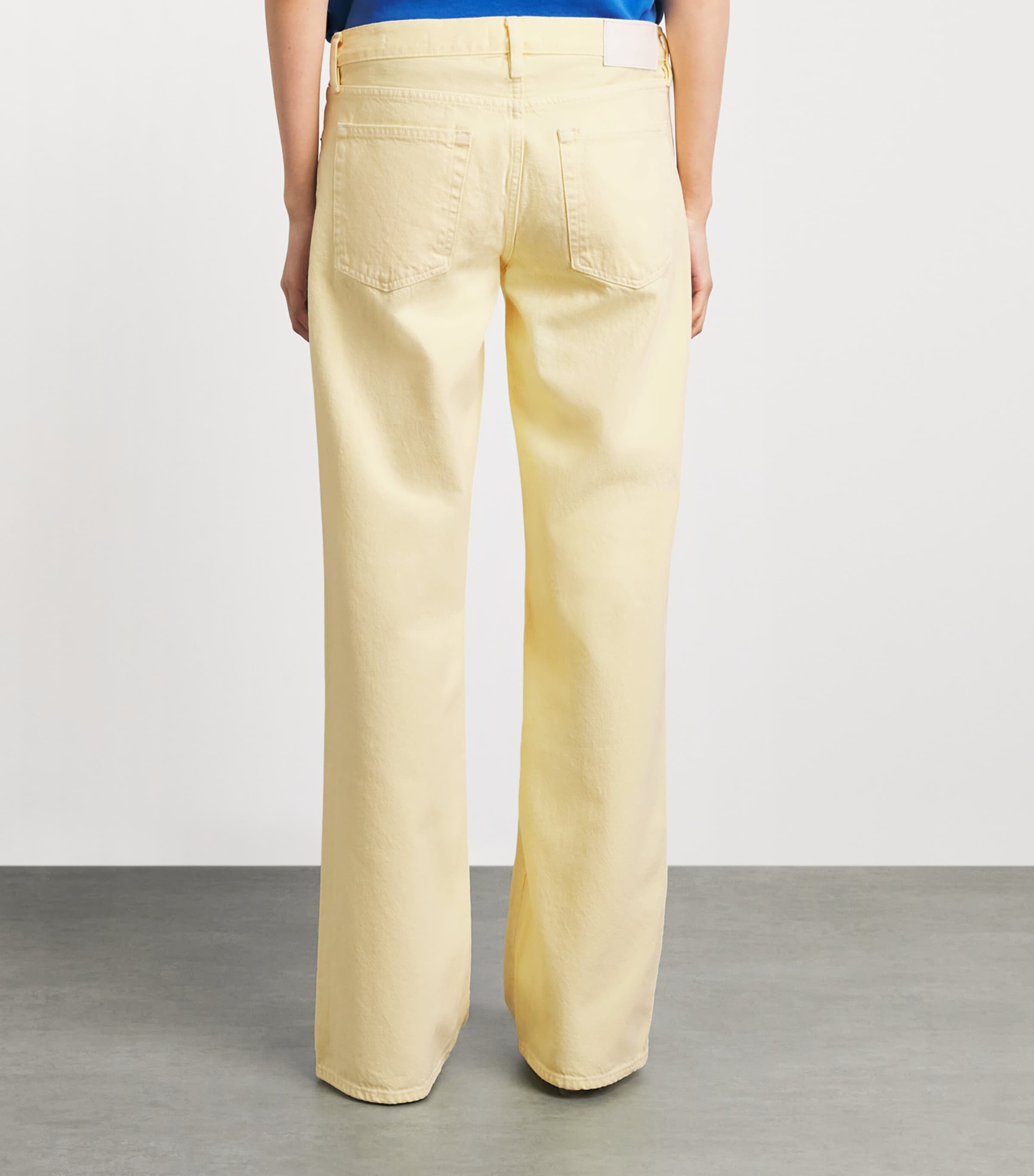 FRAME Womens The Pixie Gray Wide-Leg Jeans Limoncello Image 5