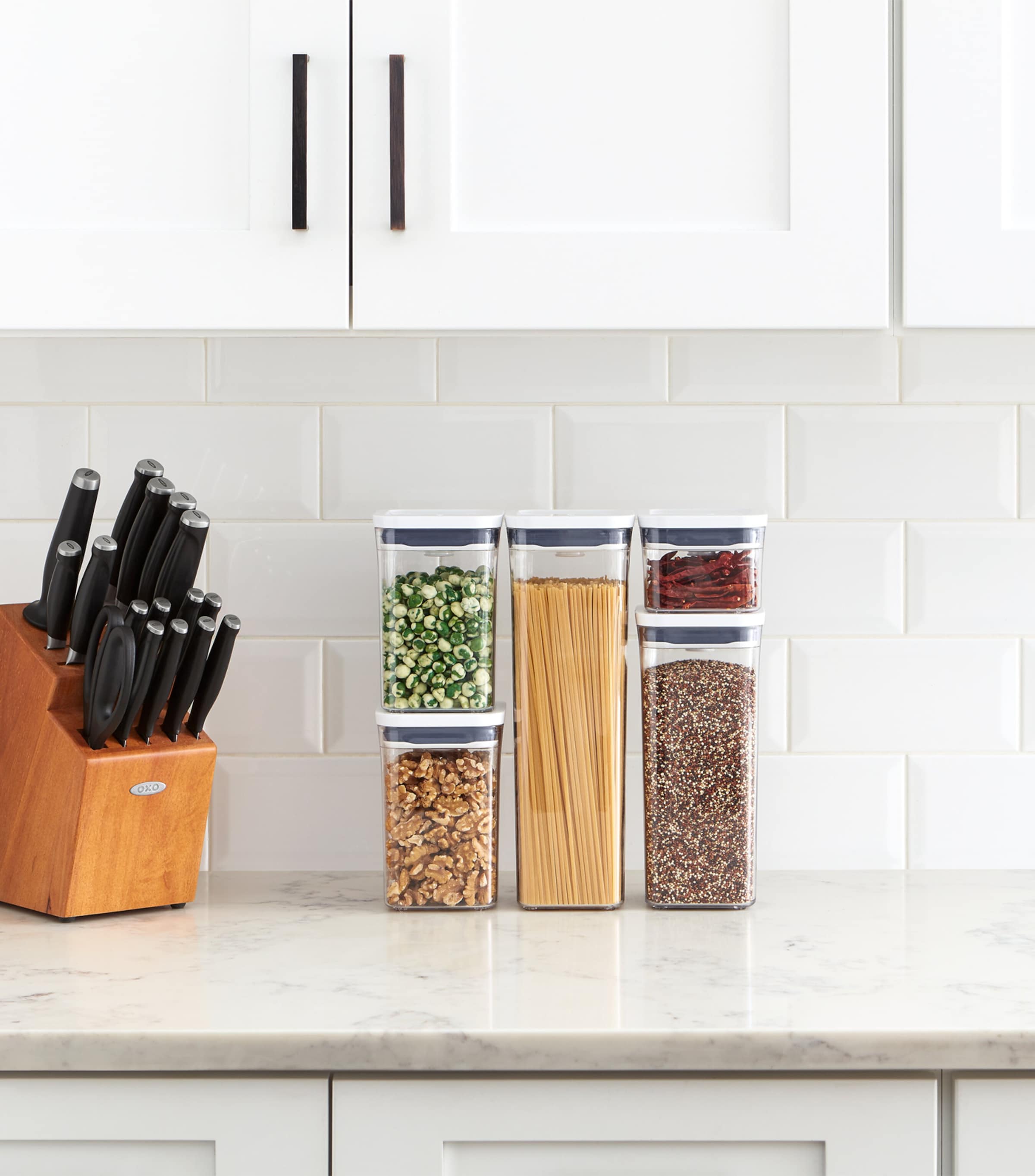 Set of 5 Good Grips POP Containers CLEAR/WHITE Image 4