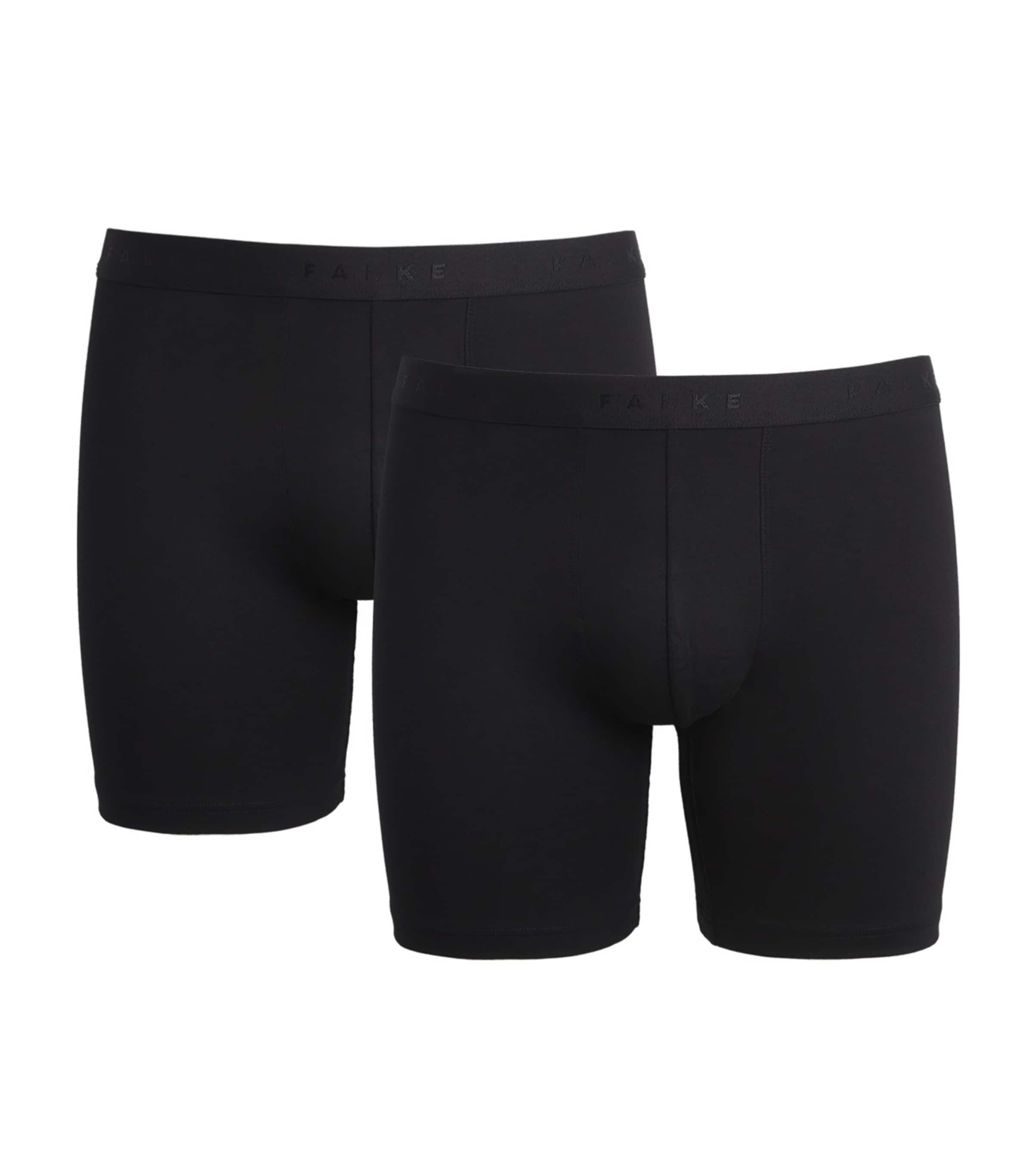 Falke Mens Stretch-Egyptian Cotton Boxer Briefs (Pack of 2) Black Image 1