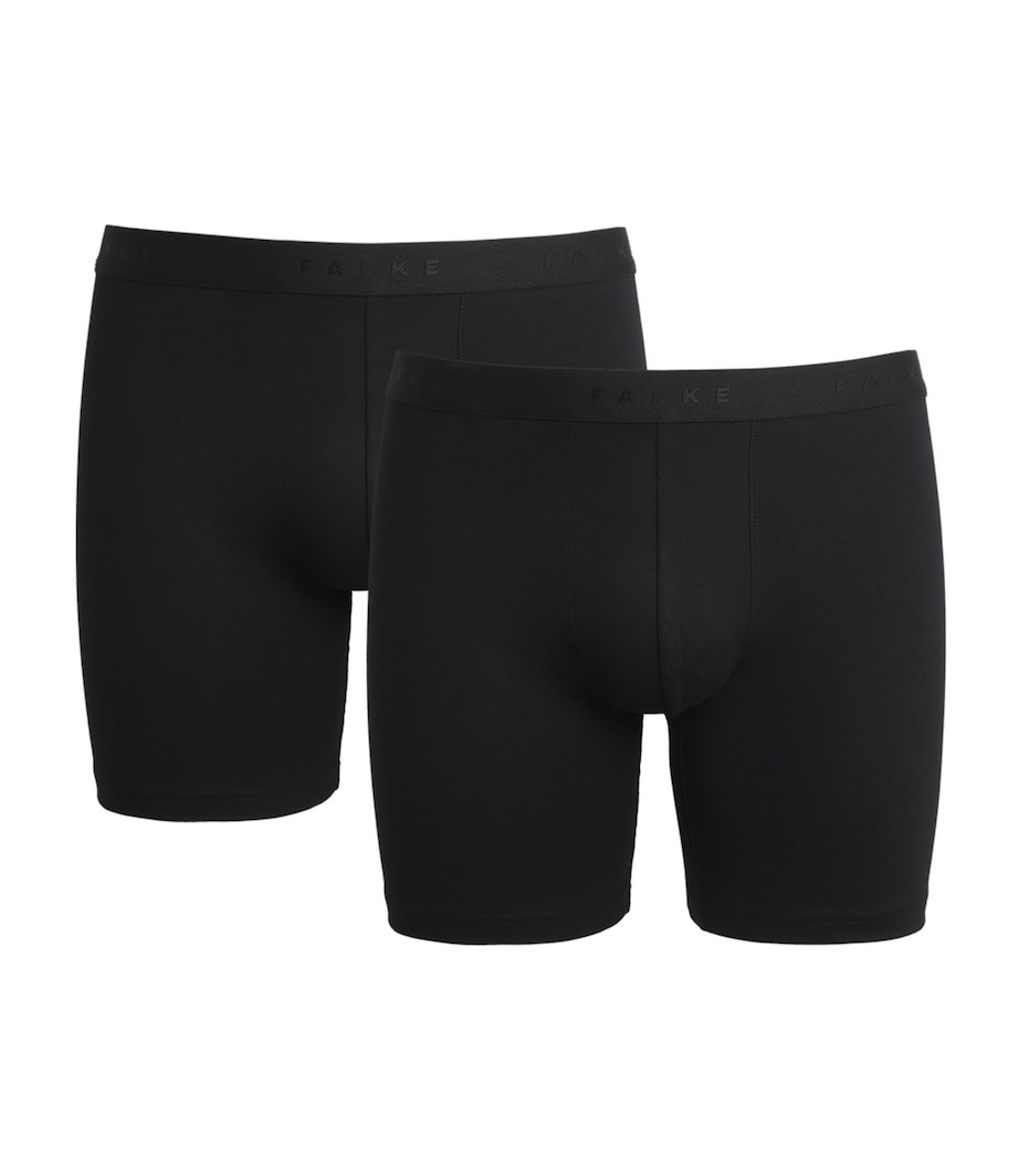 Falke Mens Stretch-Egyptian Cotton Boxer Briefs (Pack of 2) Black Image 1