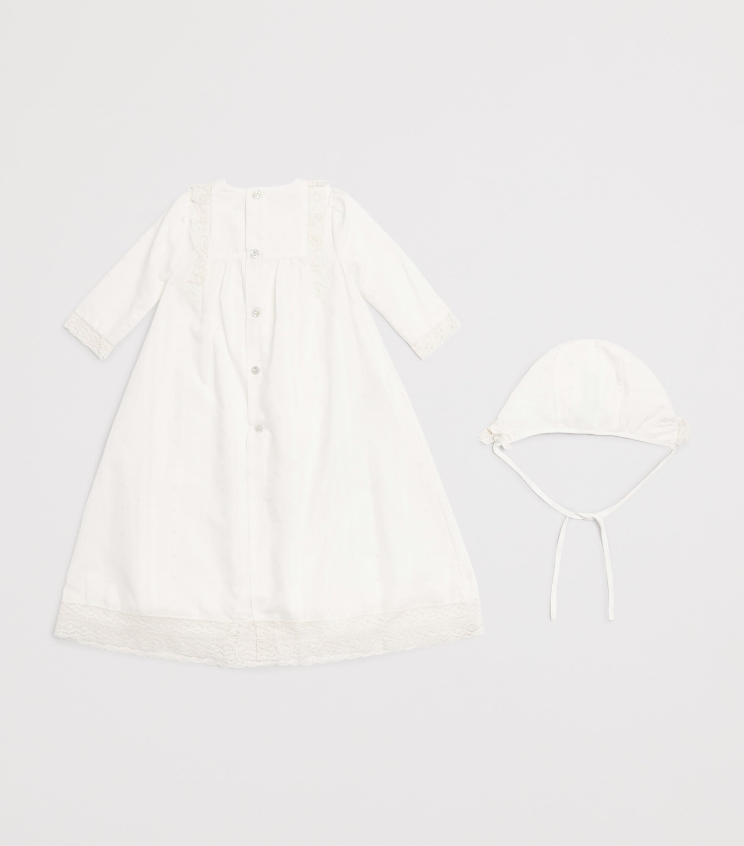 Lace-Trim Ceremony Gown (1-24 Months) 60 T2079 CREAM Image 2