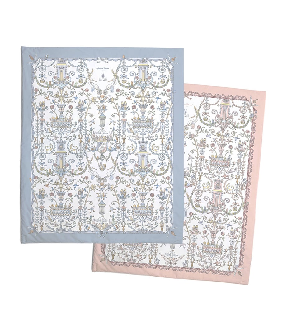 x Caitlin Wilson Toile De Jouy Quilt (100cm x 130cm) PINK/BLUE Image 1