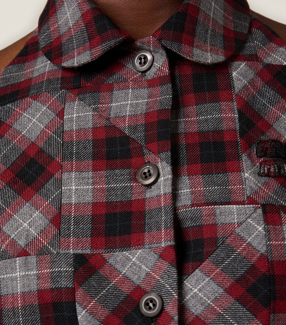 Miu Miu Womens Wool Tartan Patchwork Top Image 4