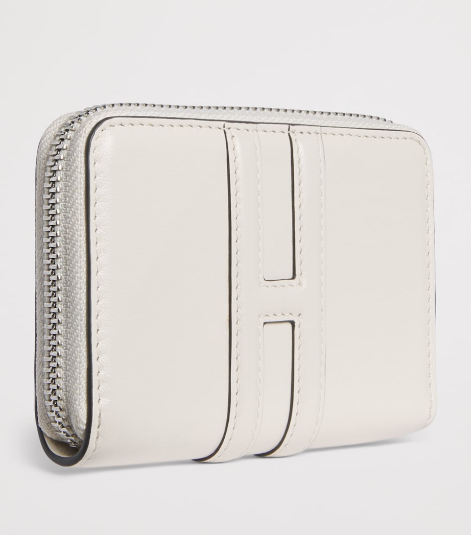 Harrods Leather Zip-Around Purse Ivory Image 2