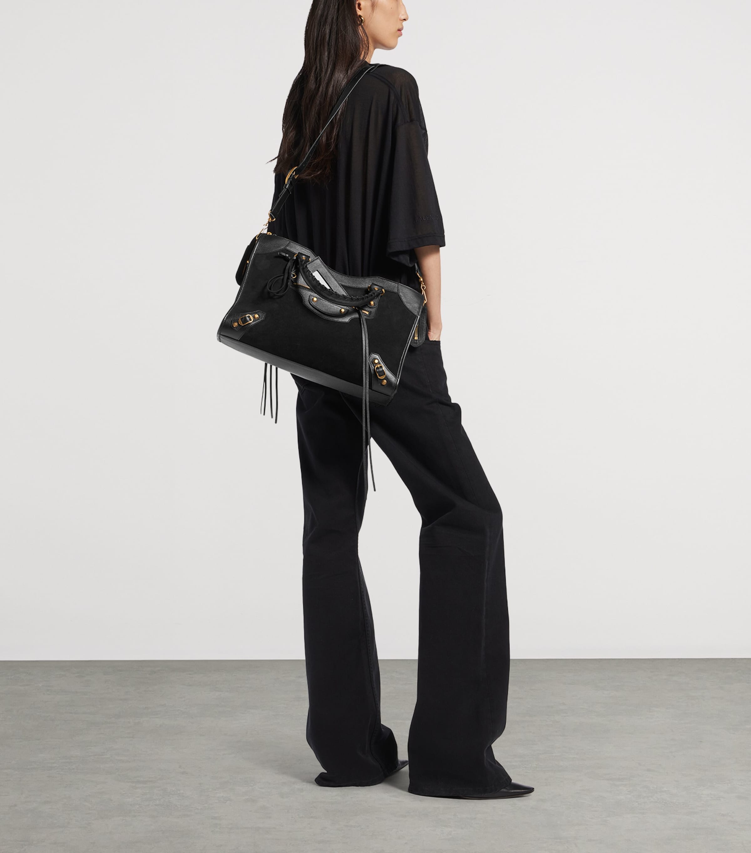 Balenciaga Medium Suede Le City Top-Handle Bag Image 2