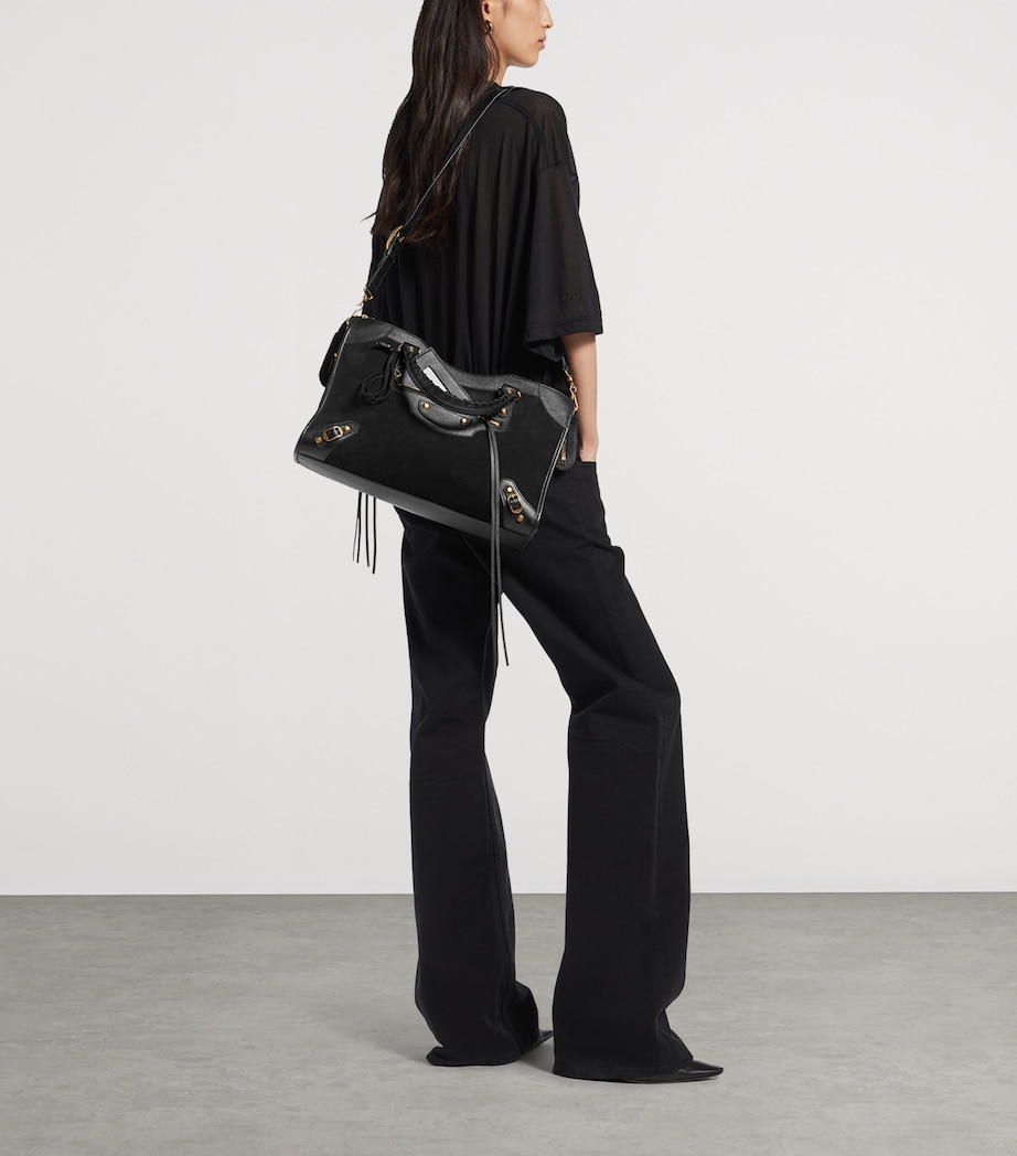 Balenciaga Medium Suede Le City Top-Handle Bag Image 2