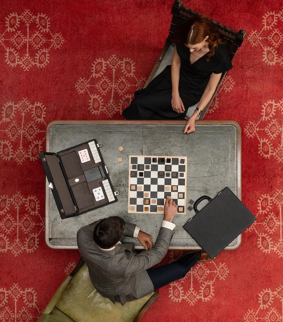 Leather-Maple Wood Chess Set COGNAC & WHEAT Image 8