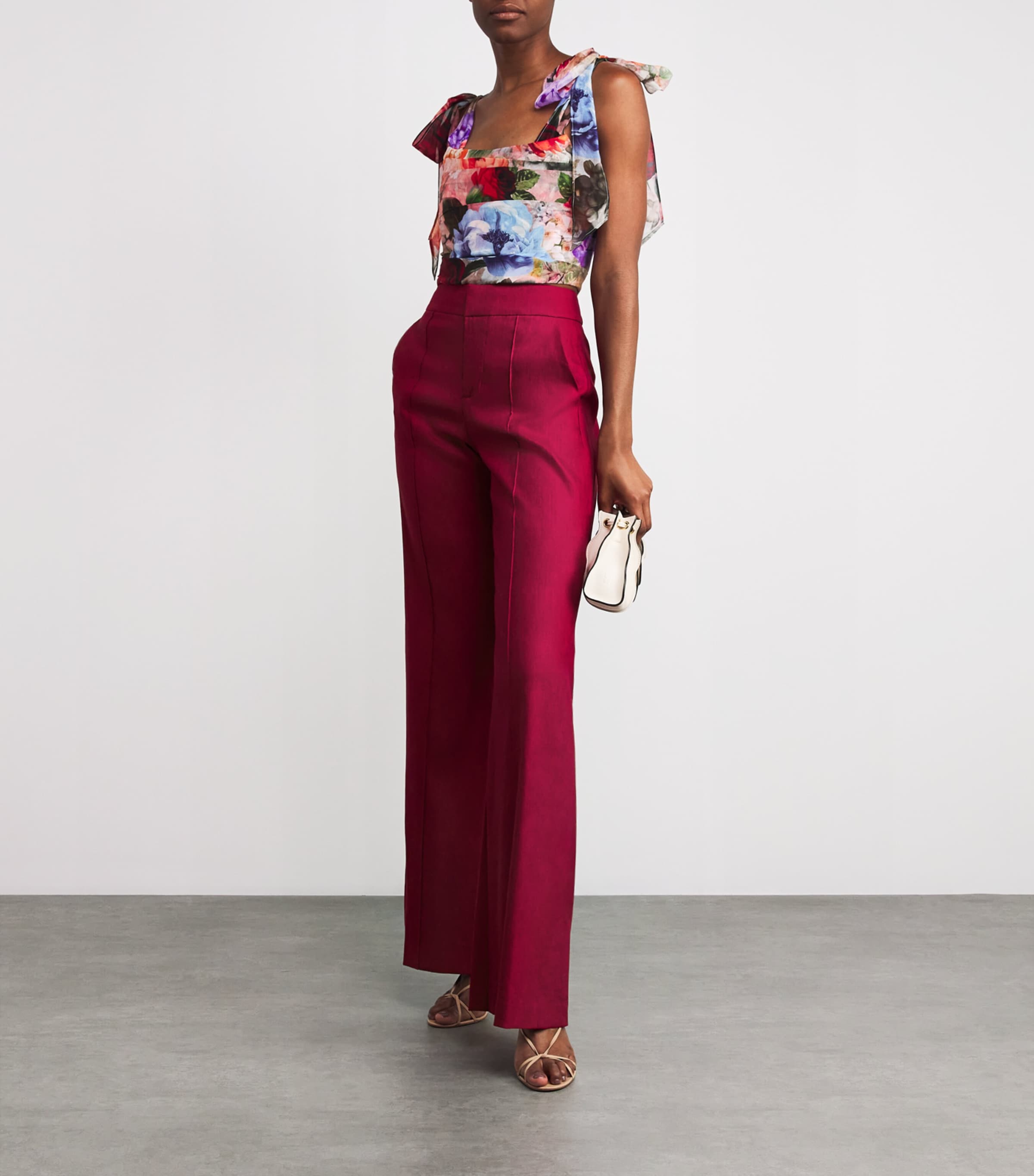 Dylan Wide-Leg Tailored Trousers L626 DARK CHERRY Image 2