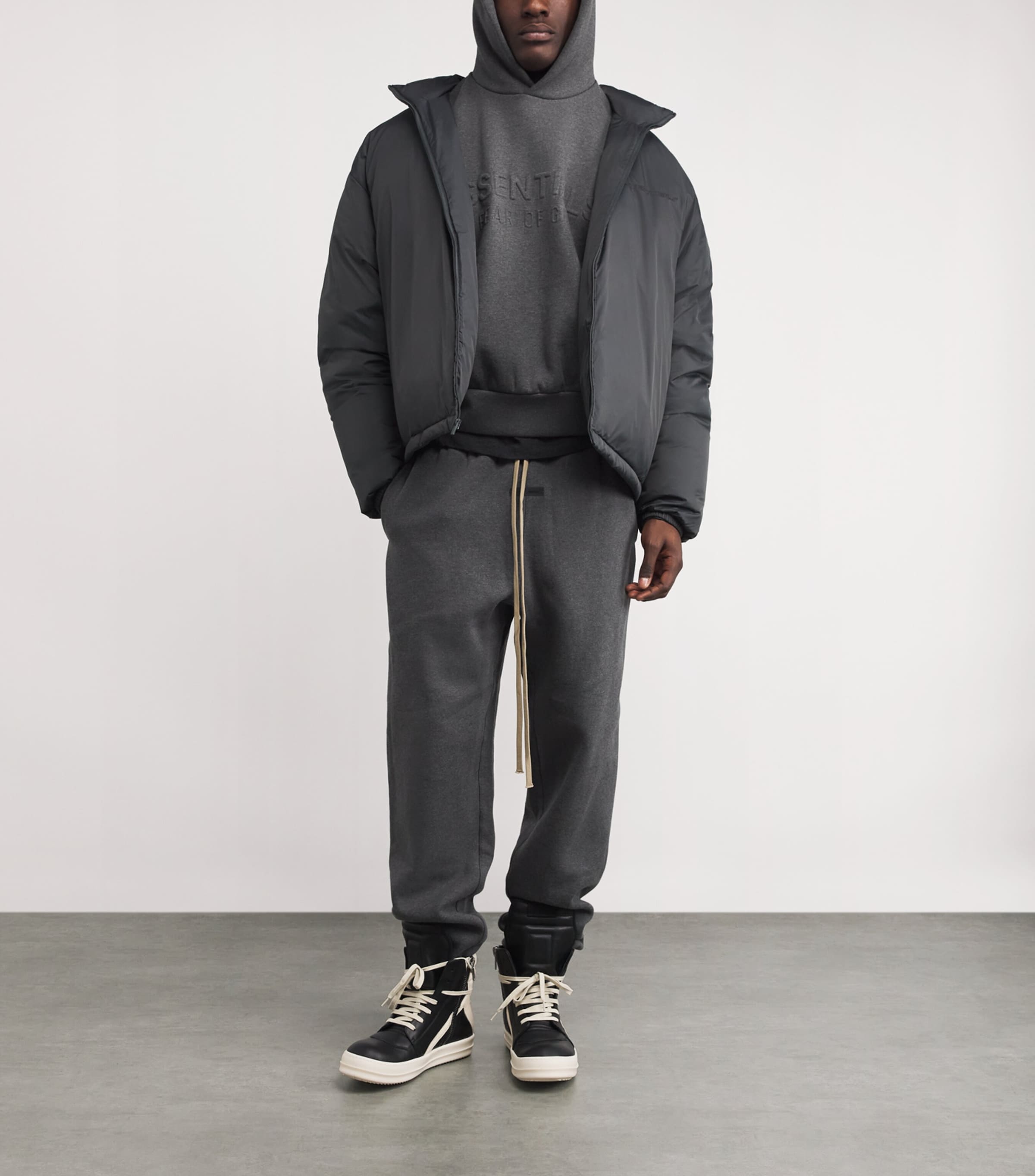 Cotton Logo Hoodie CHARCOAL HEATHER Image 2