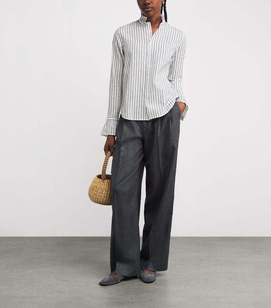 Cotton Voile Kew Blouse NAVY STRIPE Image 2