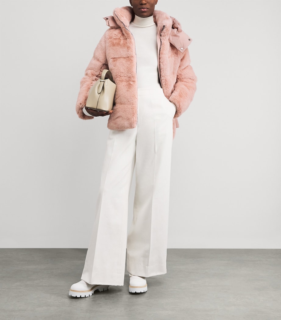 Faux Fur-Trim Cassidy Coat C0681 SEPIA ROSE Image 2