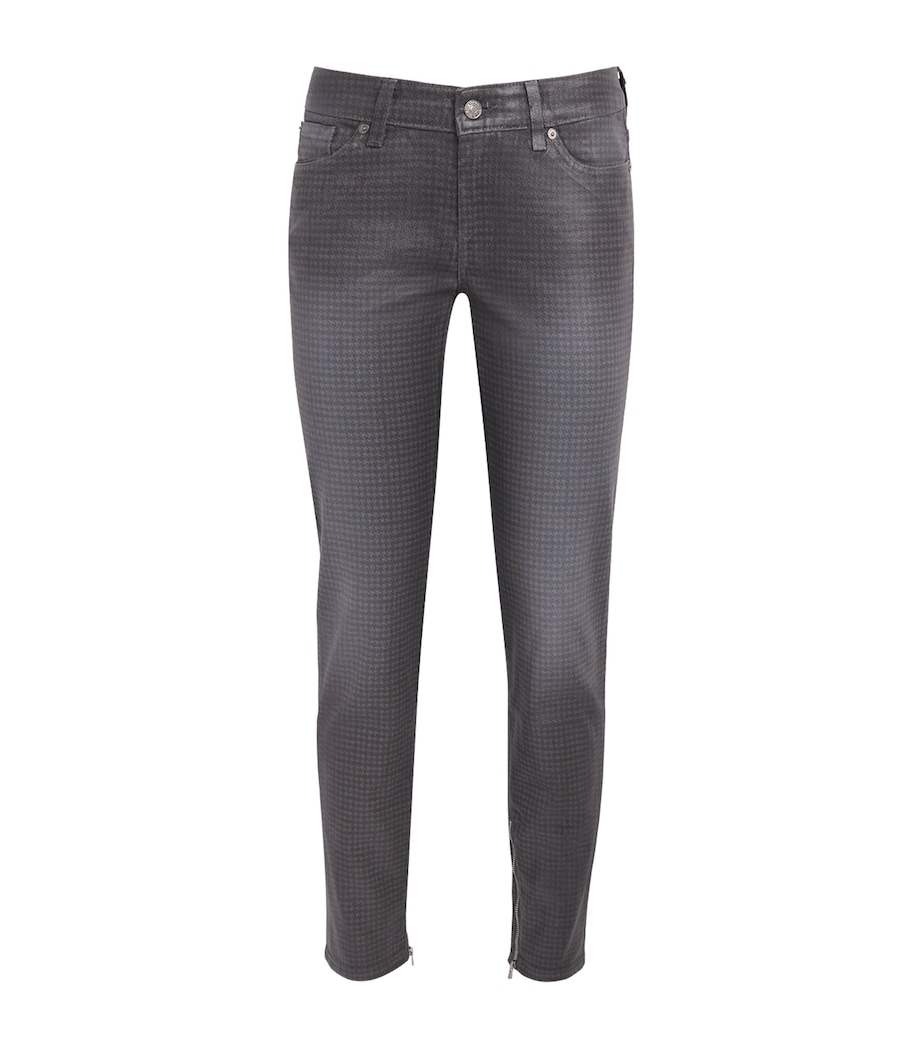 7 For All Mankind Womens Coated Y2K Skinny Jeans Grey Image 1