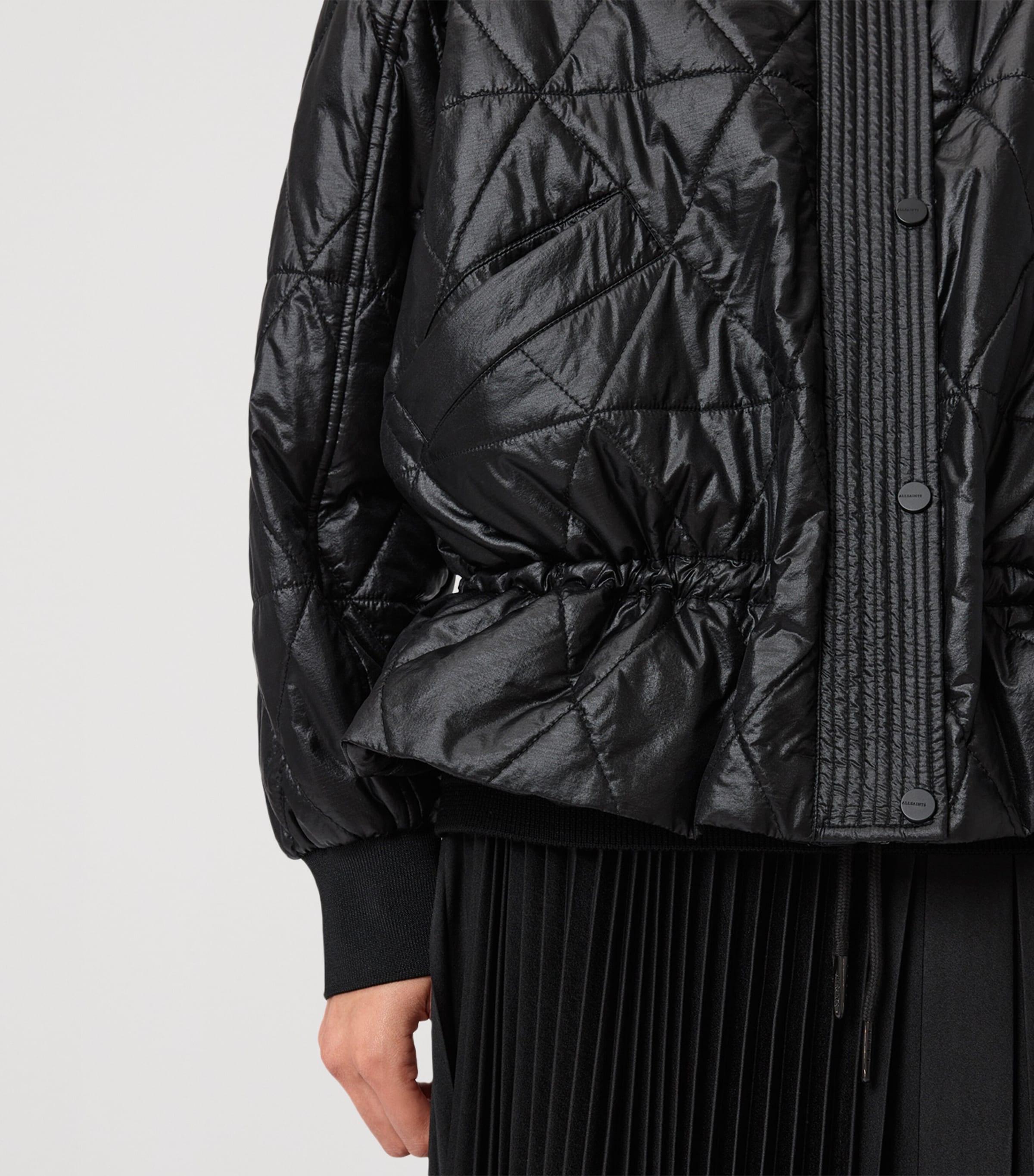 Quilted Alii Bomber Jacket BLACK Image 6
