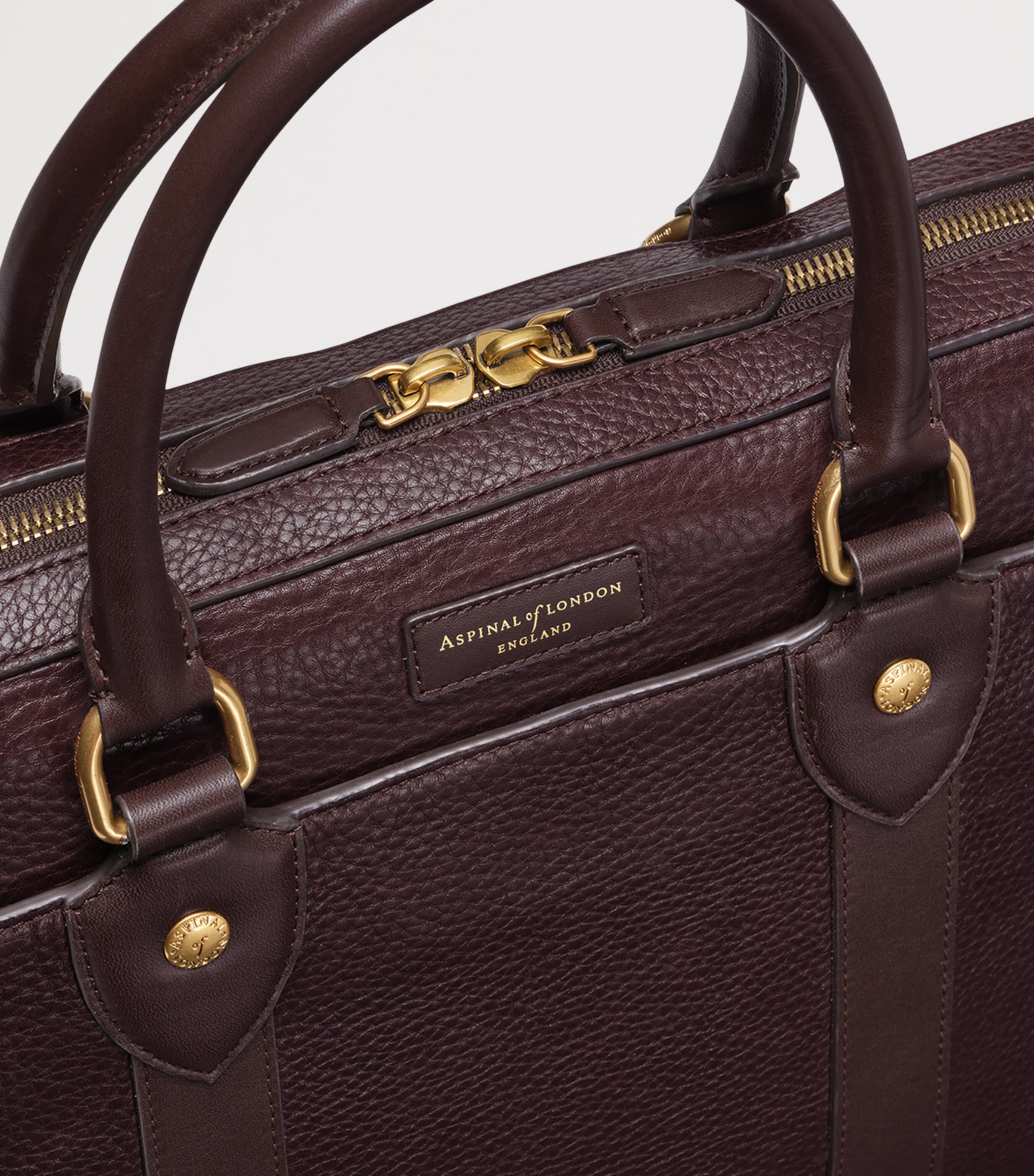 Aspinal Of London Leather The Hudson Briefcase Conker Image 8