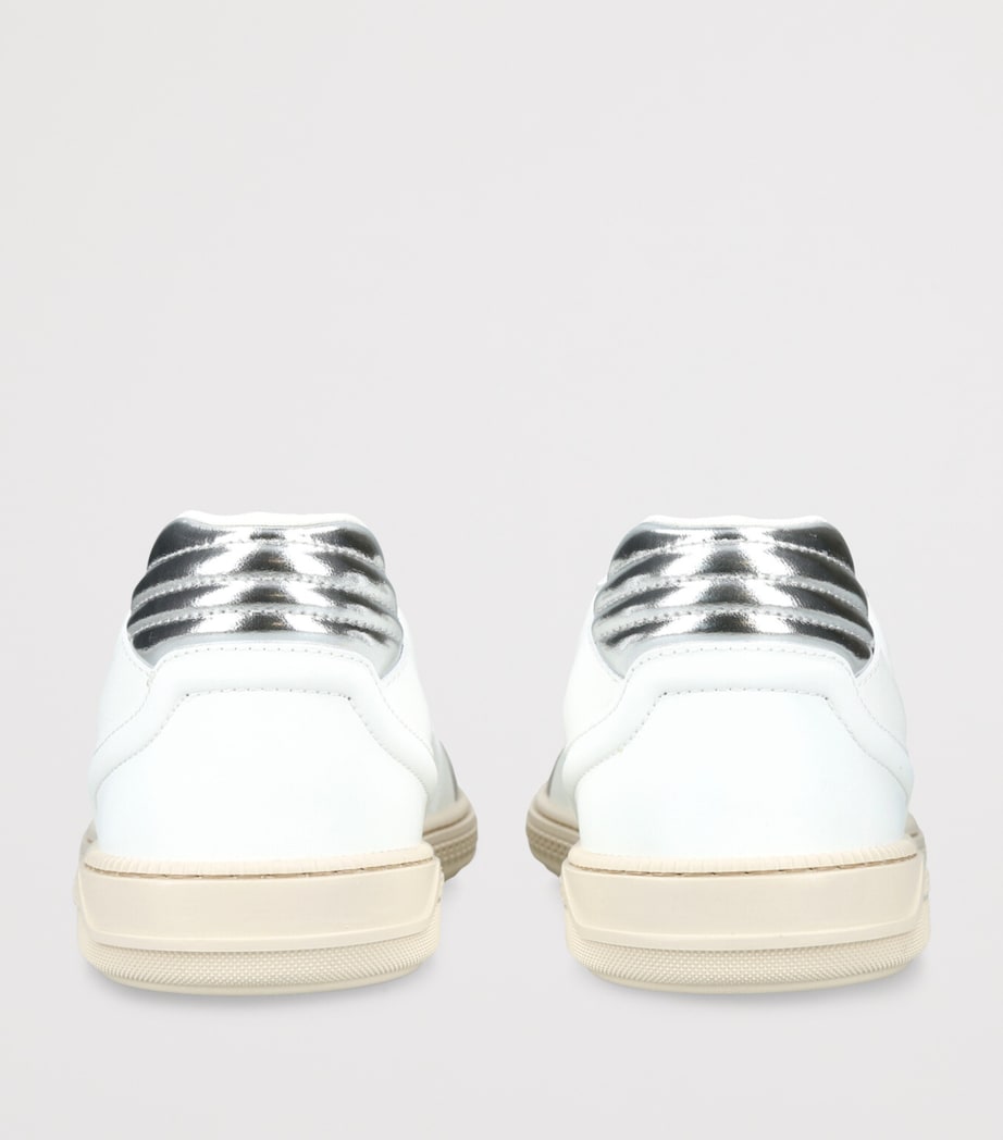 Versace Leather Low-Top Sneakers White/oth Image 2