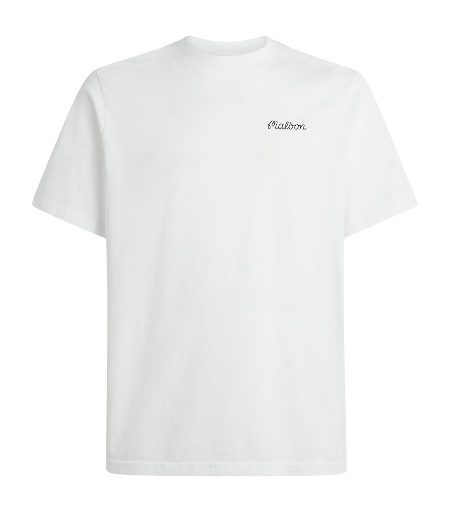 Malbon Mens Cotton Bermuda Baldwin T-Shirt White Image 1