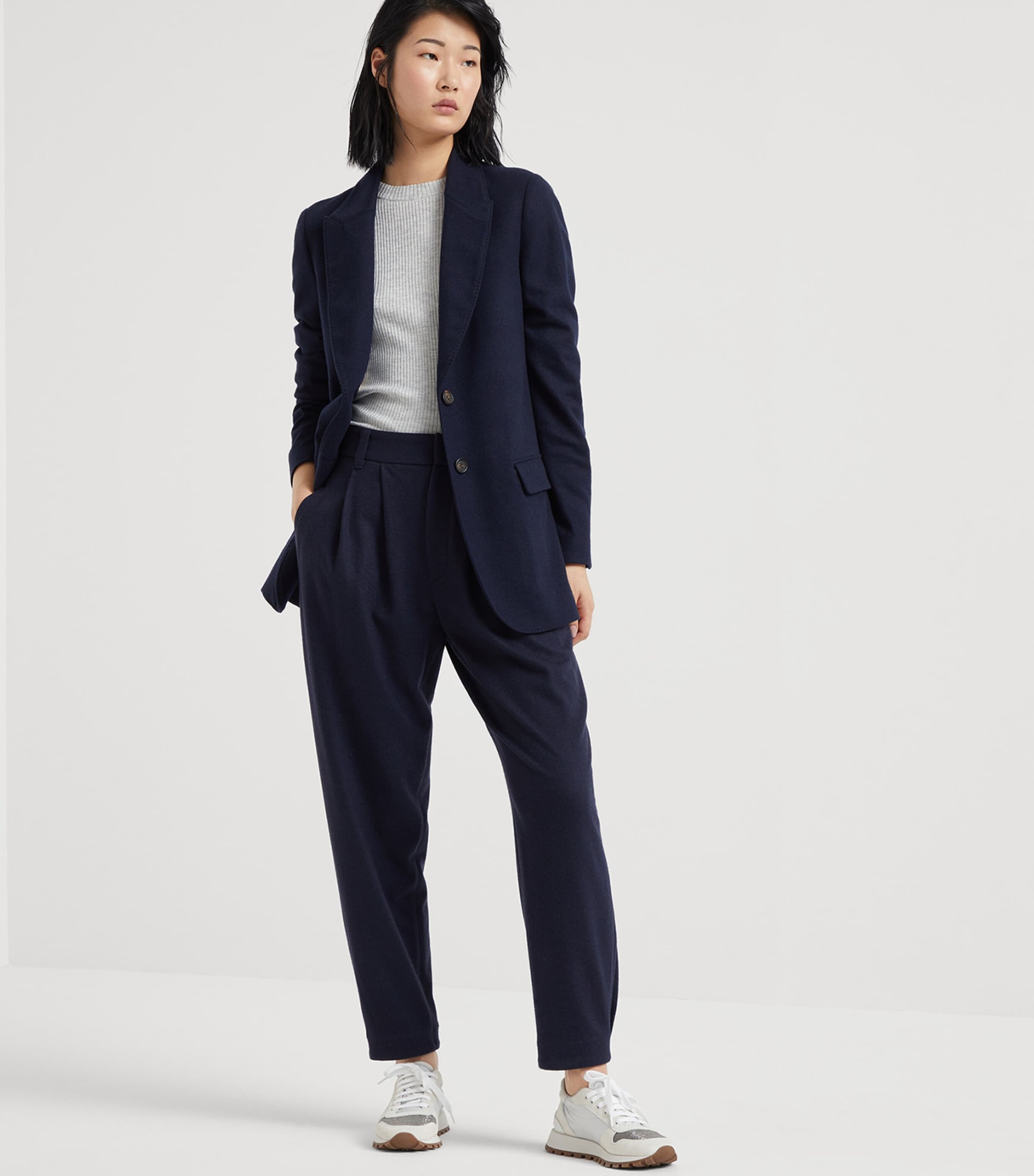 Brunello Cucinelli Grey Cashmere-Blend Sparkle Sweater | Harrods UK