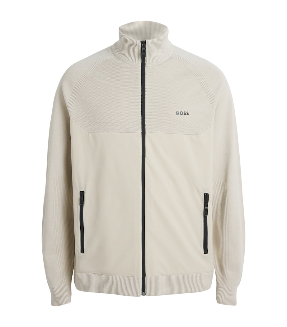 BOSS Mens Knitted Hybrid Jacket Light Image 1