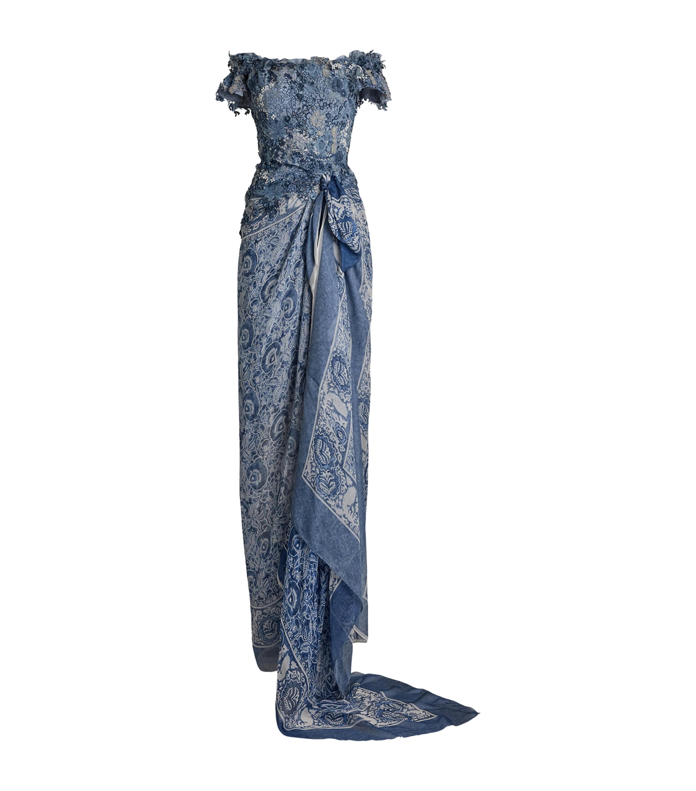 Ralph Lauren Collection Blue Mulberry Silk Ivanna Dress | Harrods US
