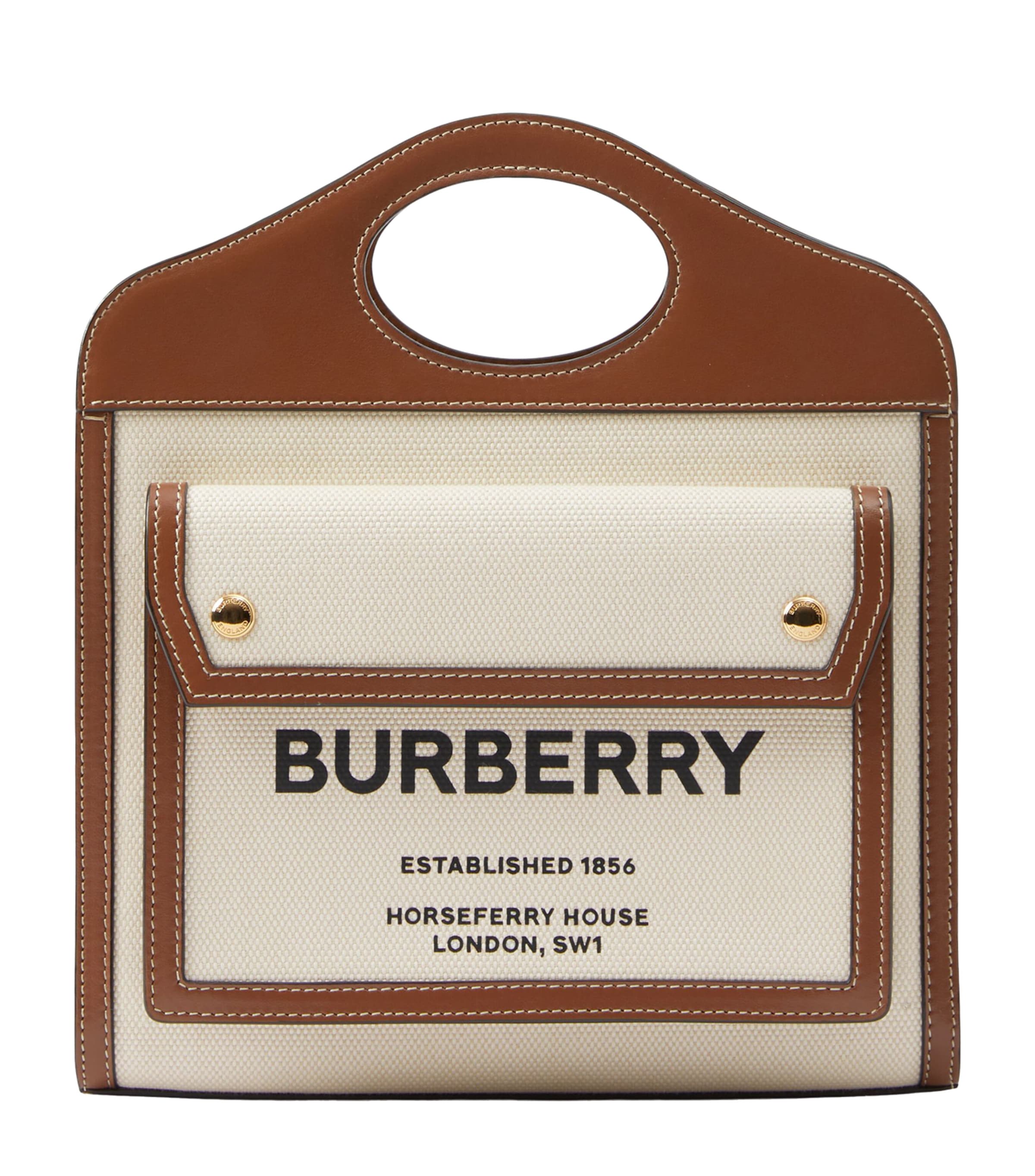 Burberry Canvas Mini Pocket Bag In Brown
