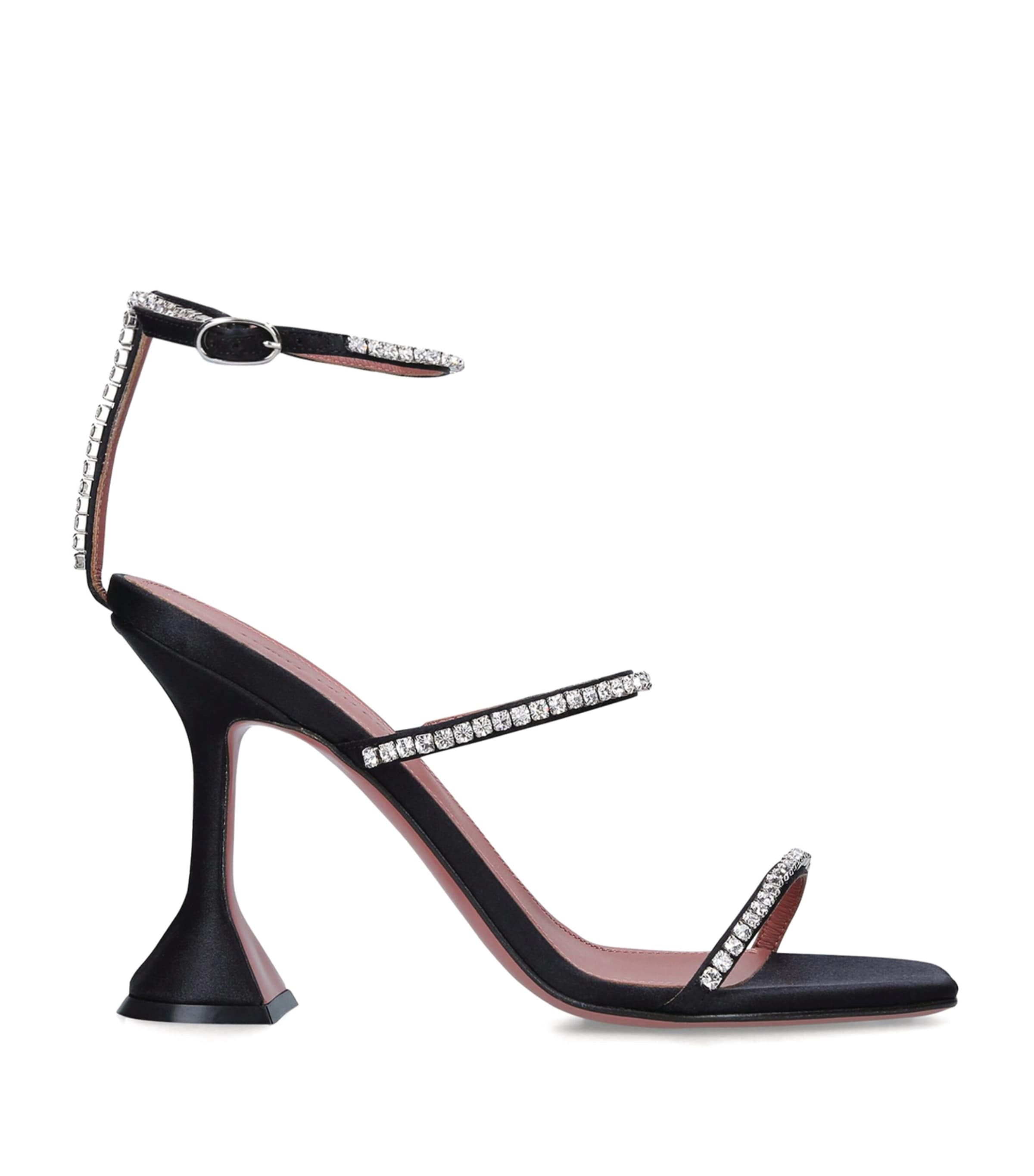 Amina Muaddi Gilda 105mm Crystal-embellished Sandals In Black