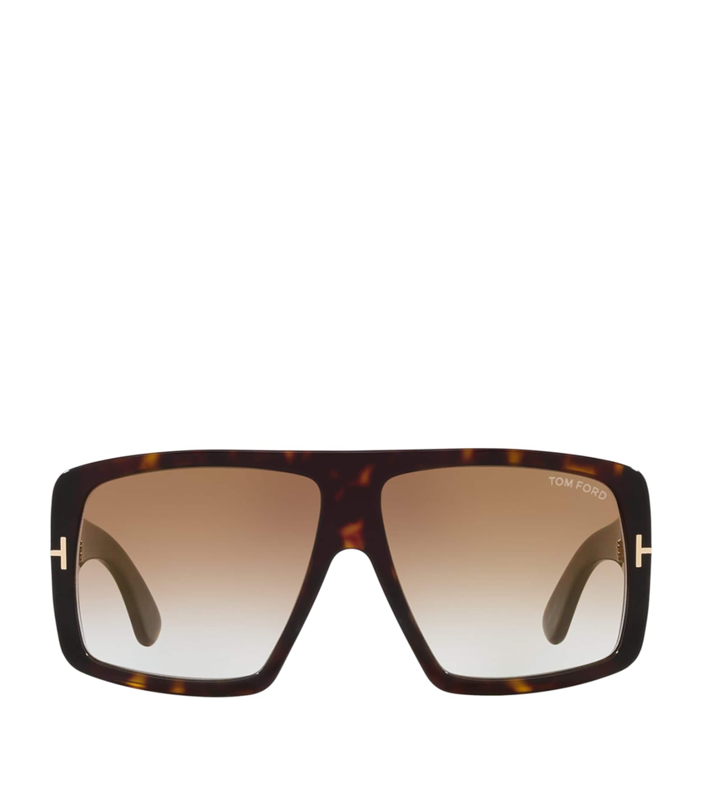 Tom Ford Raven Tortoiseshell-effect Oversize-frame Sunglasses In Brown