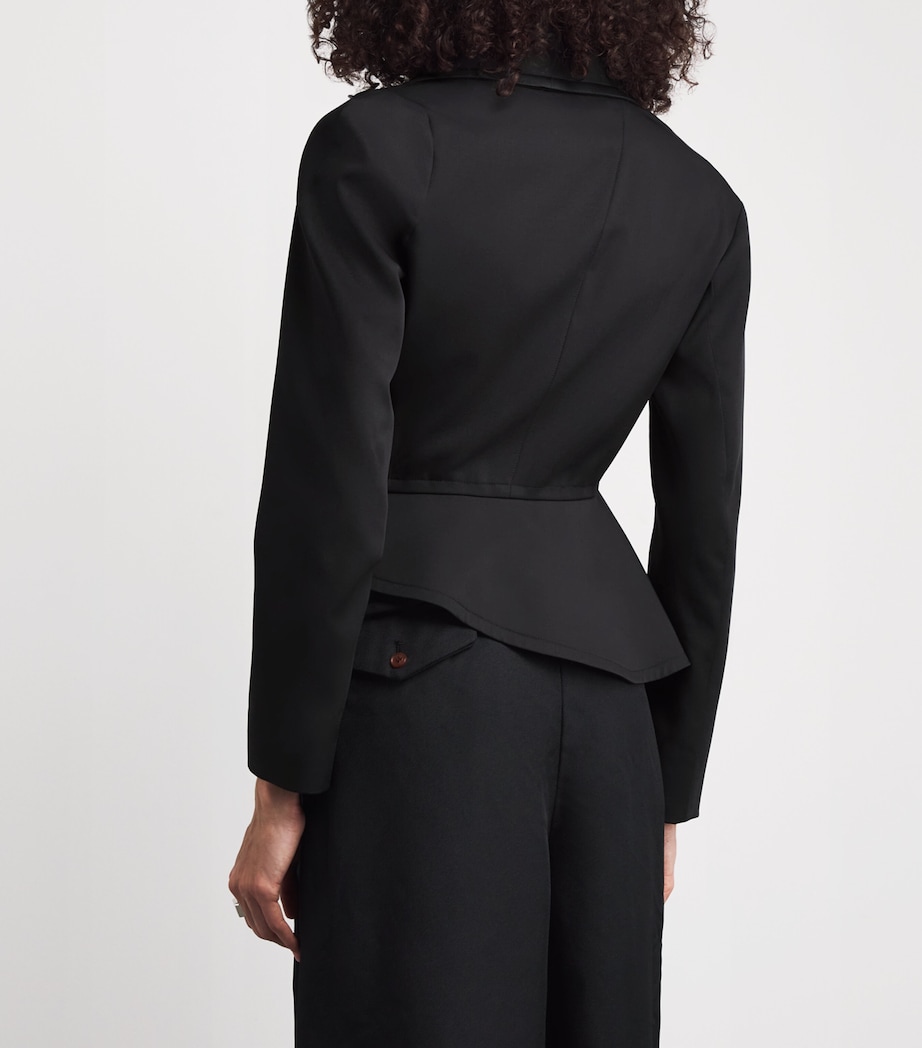 Wool Asymmetric Stormy Jacket BLACK Image 4