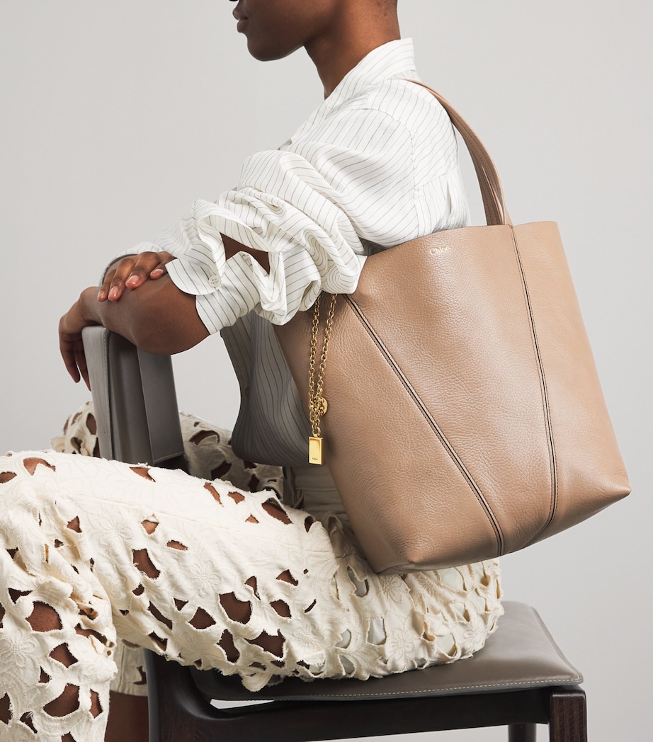 Medium Leather Spin Tote Bag BAG WOODROSE Image 5