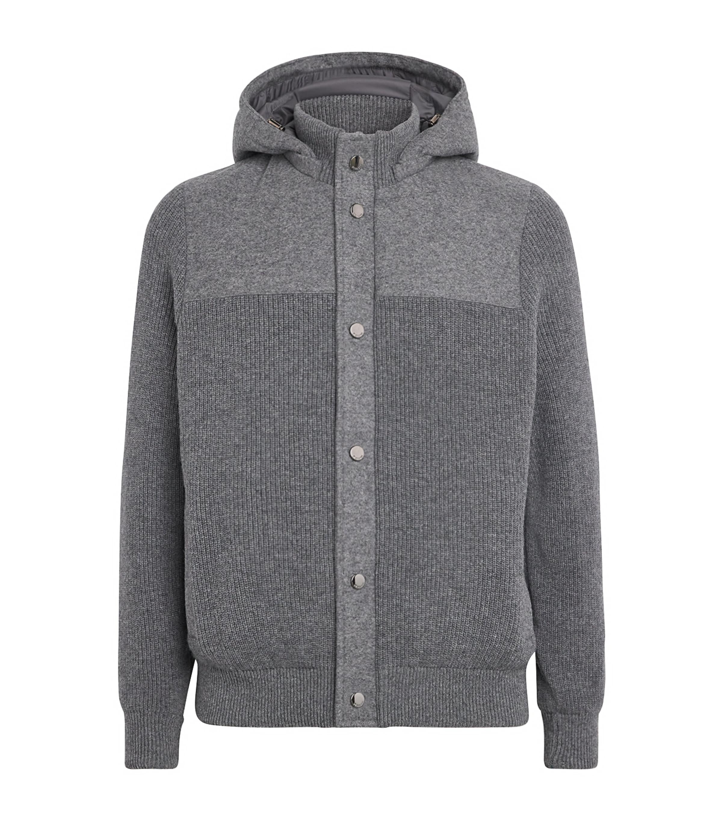 Fioroni Cashmere Mens Virgin Wool-Cashmere Down Jacket Grigio Image 1