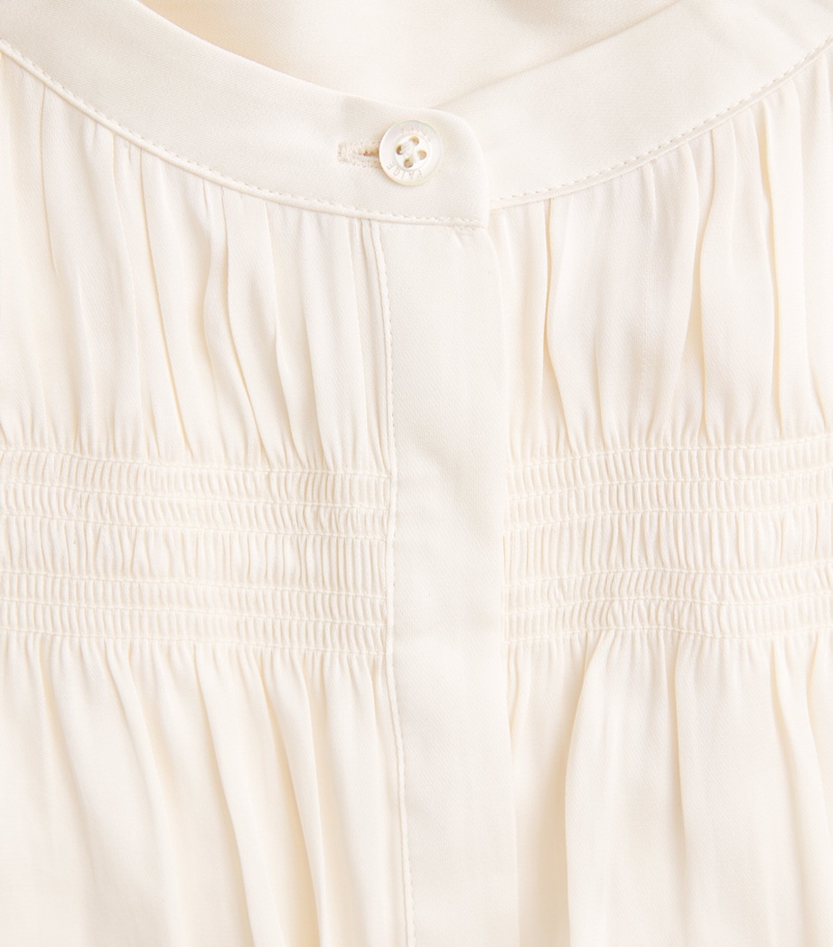 PAIGE Womens Ruched Diego Blouse Antique White Image 6