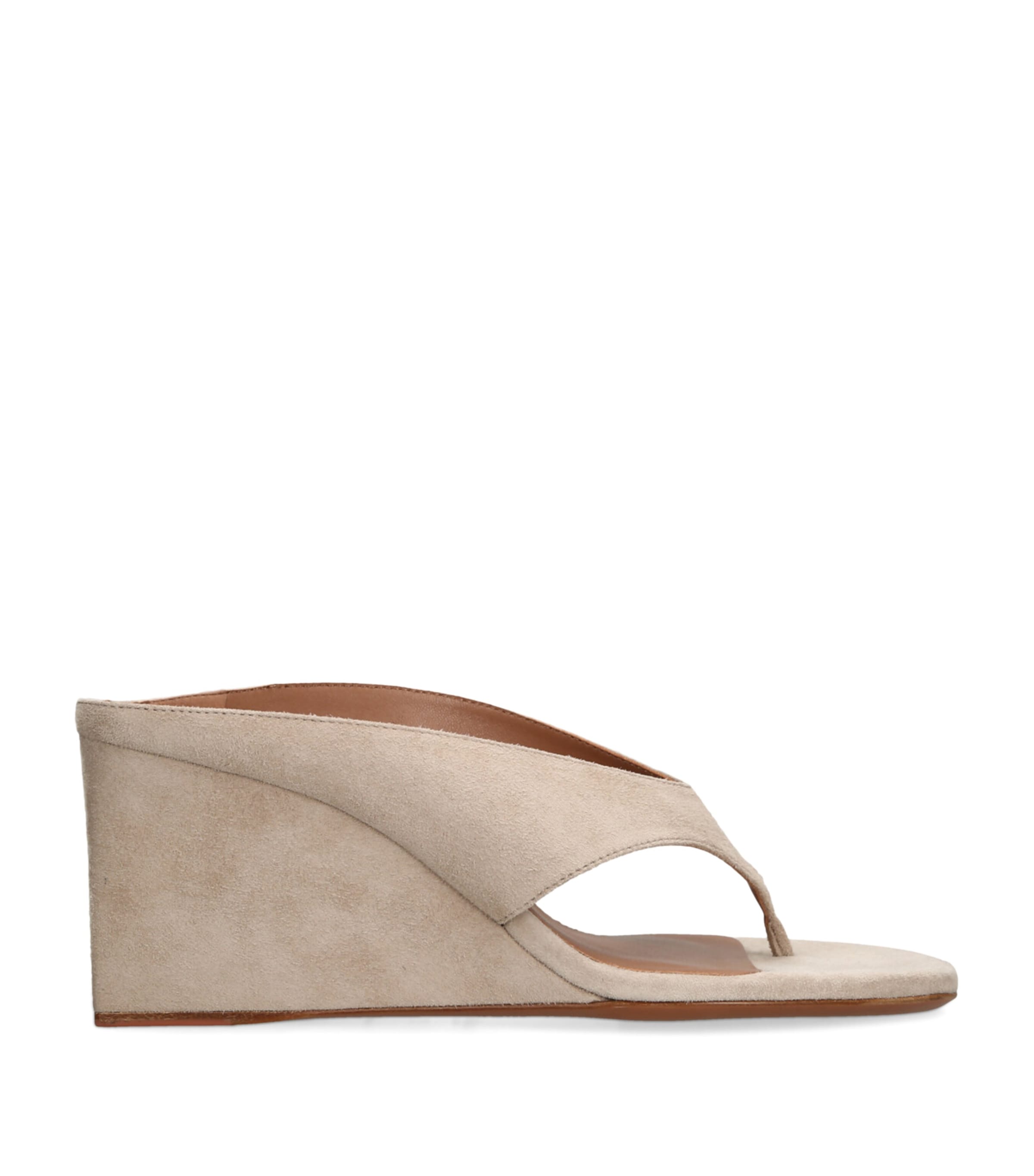 Alaïa Suede Cube Wedge Sandals 75