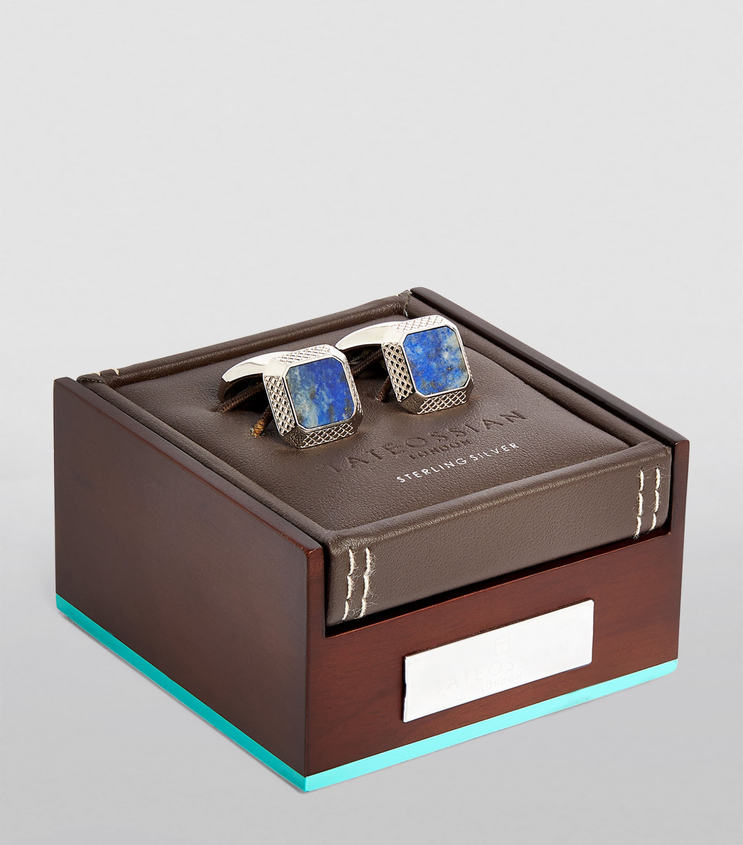 Sterling Silver and Lapis Cufflinks BLUE Image 2