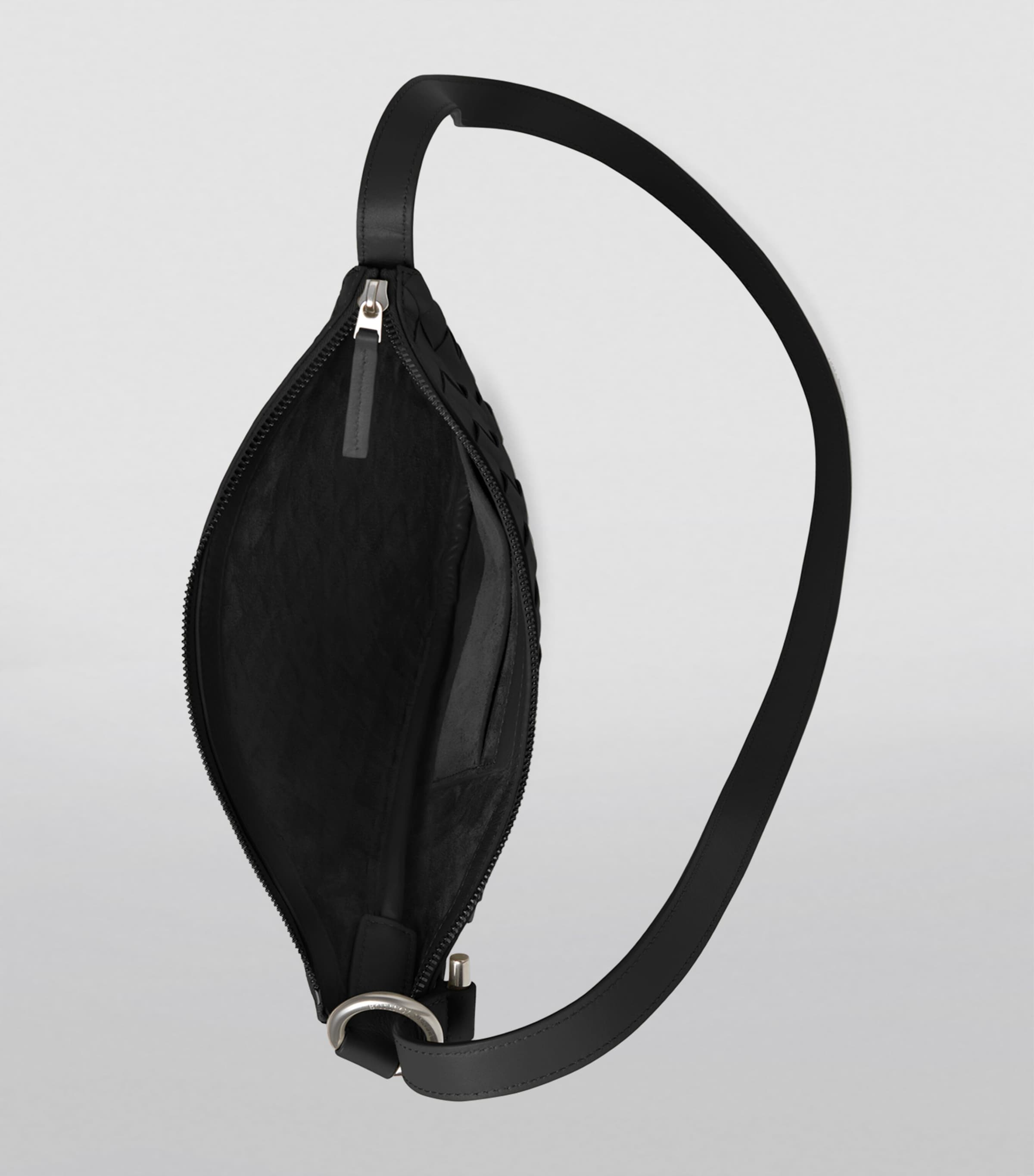 Bottega Veneta Suede Virgule Cross-Body Bag Black Silver Image 3