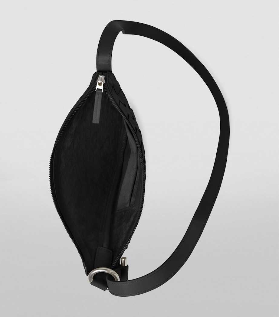 Bottega Veneta Suede Virgule Cross-Body Bag Black Silver Image 3