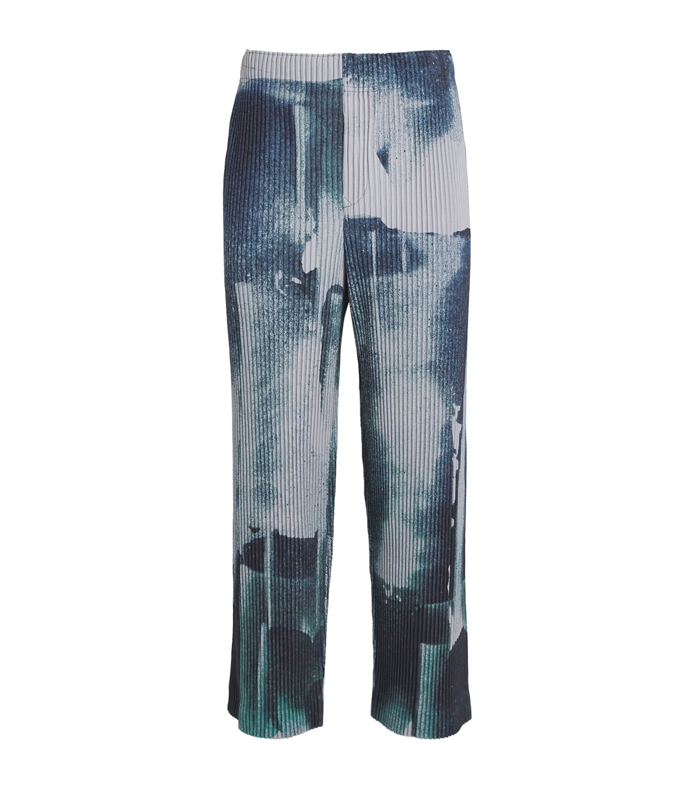 ISSEY MIYAKE LANDSCAPE PRINT STRAIGHT TROUSERS 