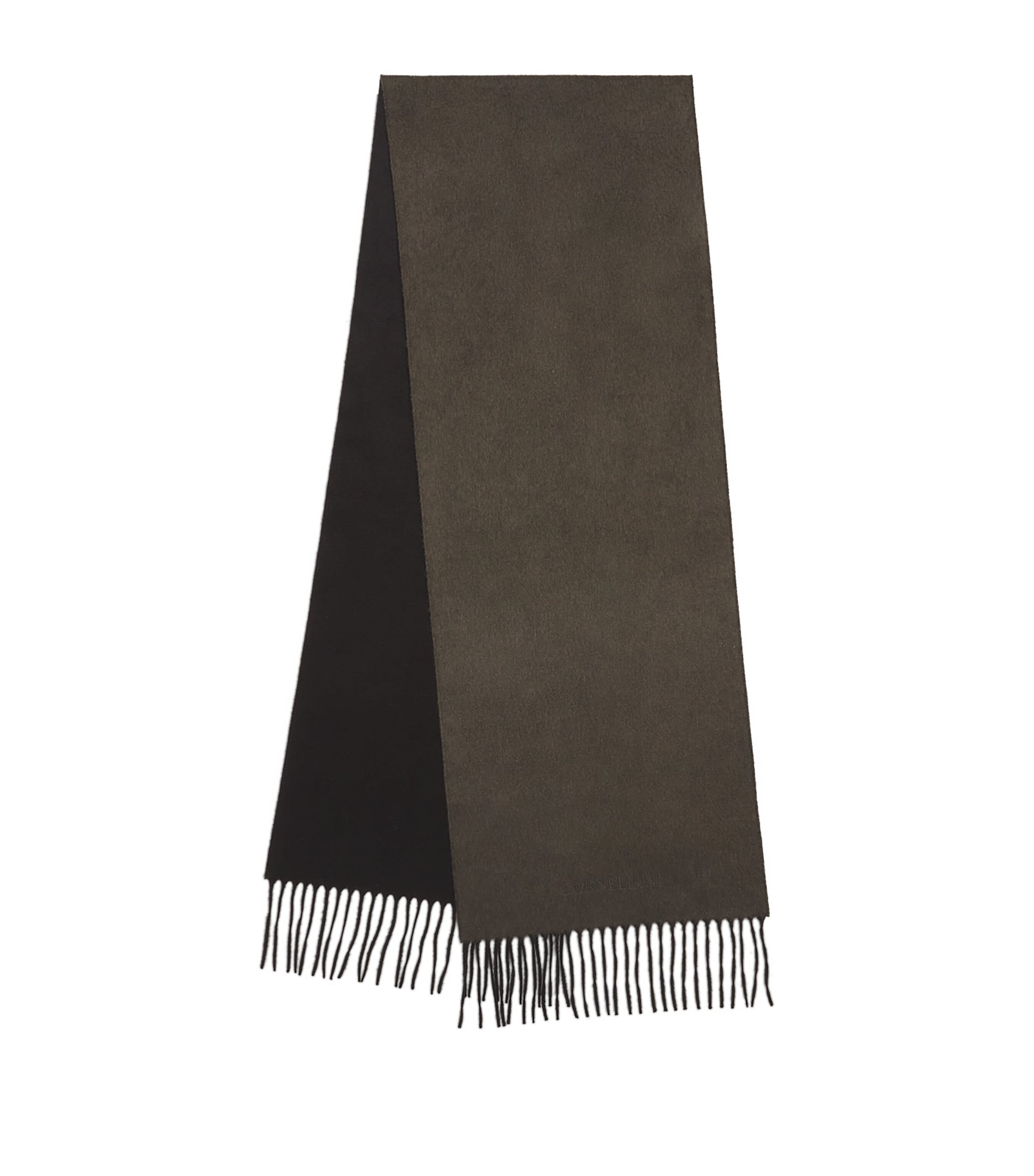 Corneliani Silk-cashmere Fringed Scarf In Gray