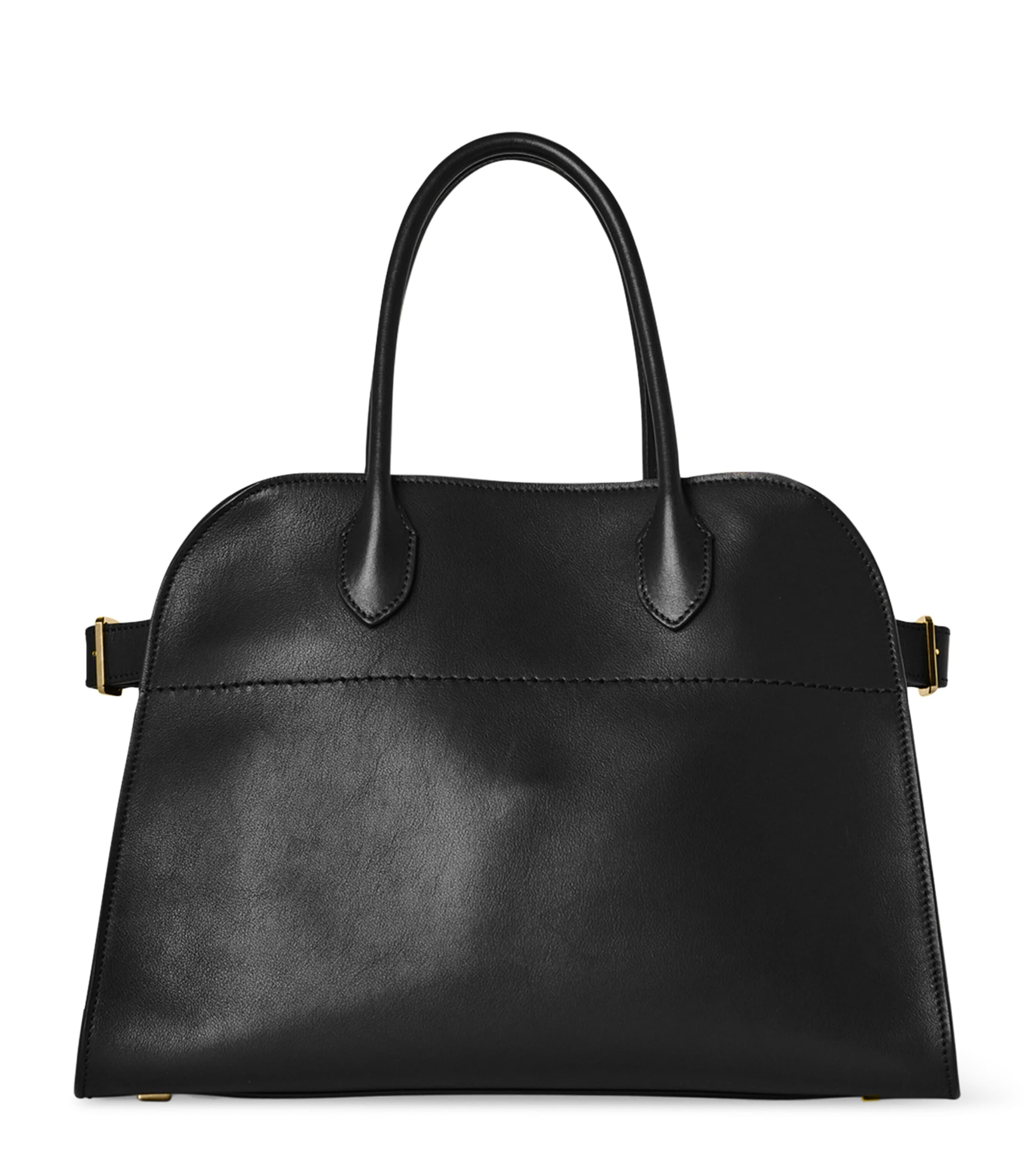 The Row Soft Margaux 12 Leather Top-handle Bag In Black