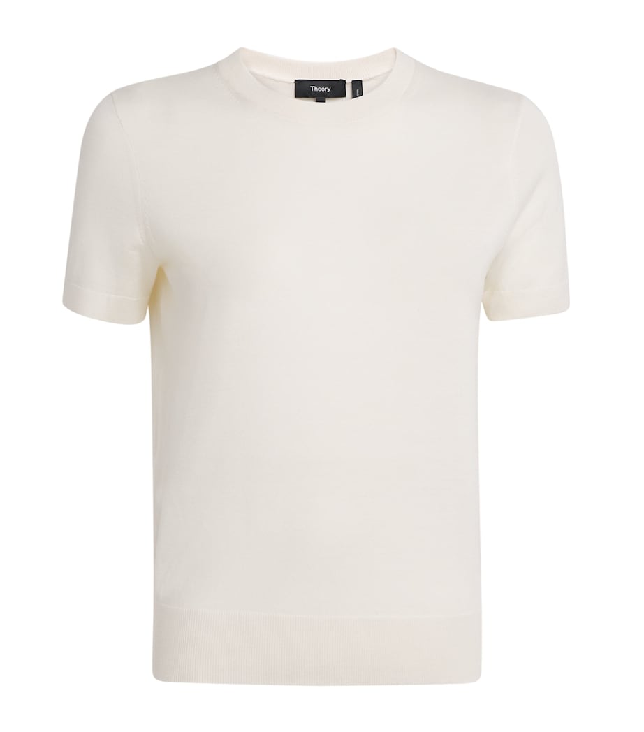 Wool Short-Sleeve Sweater NEW IVORY Image 1