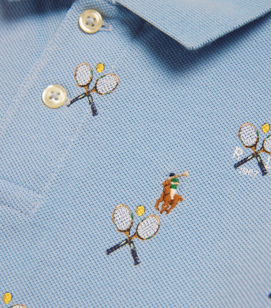 Cotton Tennis Polo Shirt (8-9 Years) TENNIS PRINT/C7940 Image 3