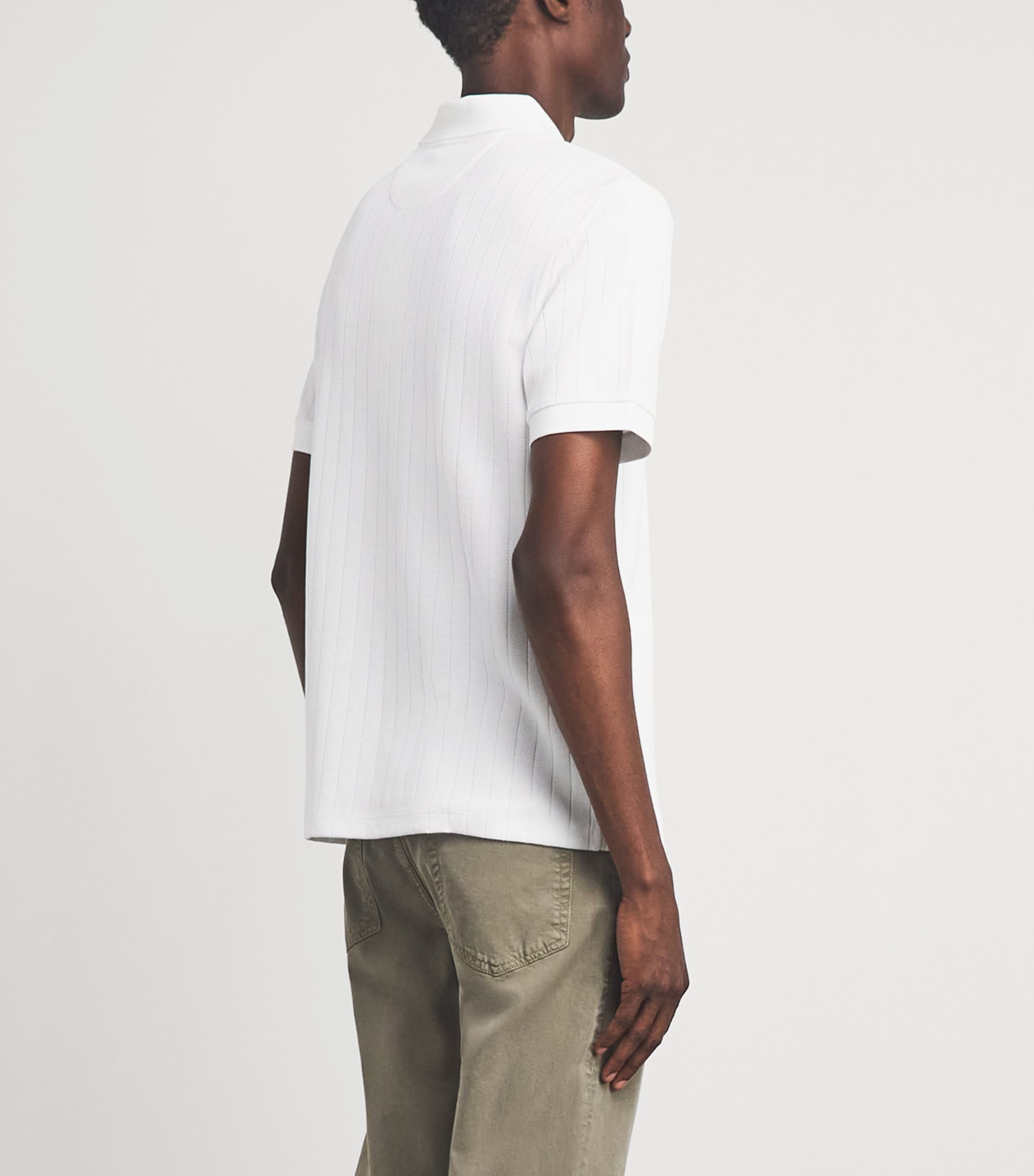 Vince Mens Pima Cotton Knit Polo Shirt Optic White Image 5