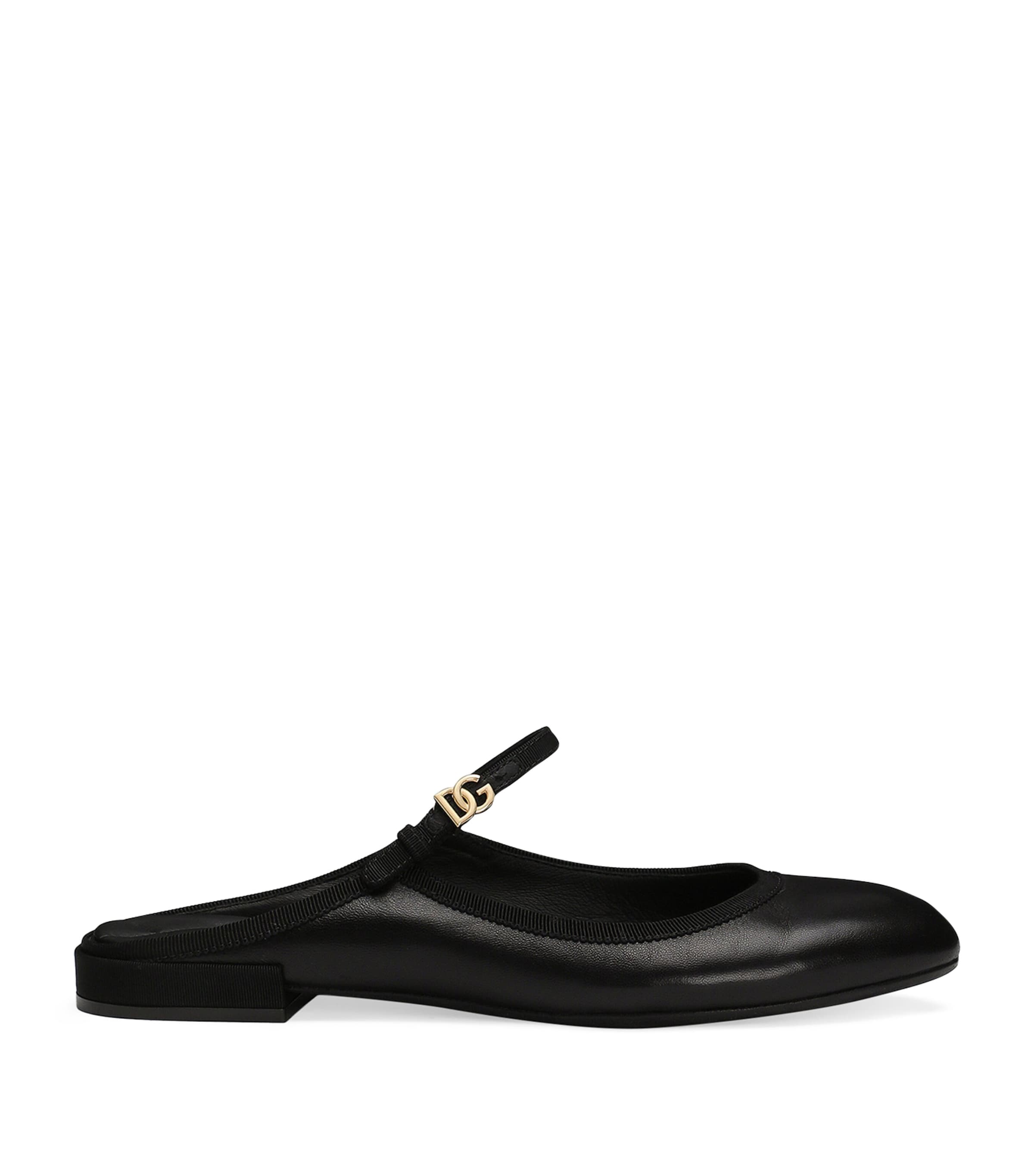 DOLCE & GABBANA NAPPA LEATHER MULES 