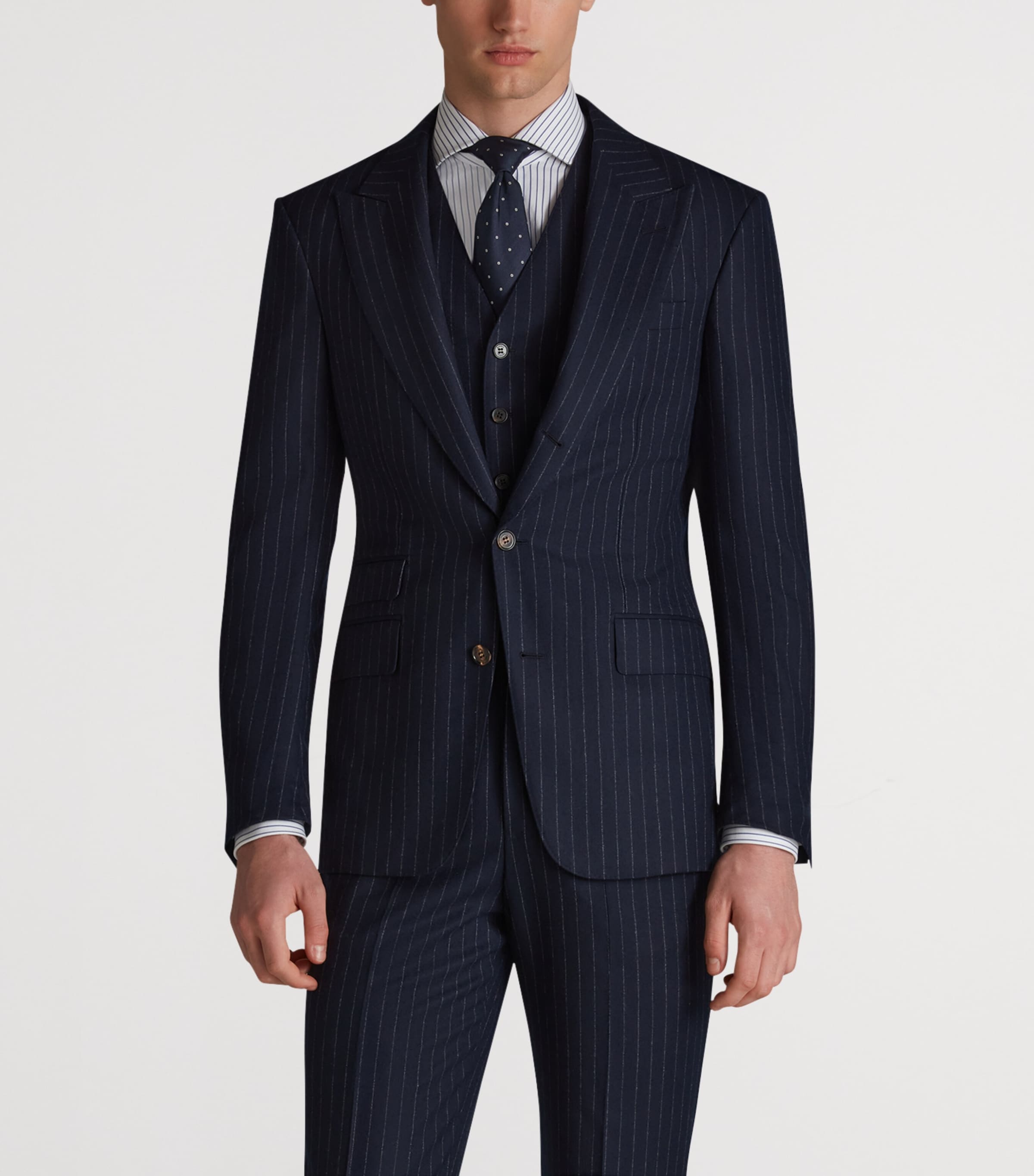 Merino Wool Chalkstripe Bourdon Blazer 416HOUSE NAVY Image 4
