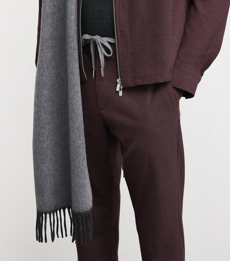 Stretch-Cashmere Drawstring Trousers 27 - BURGUNDY Image 6