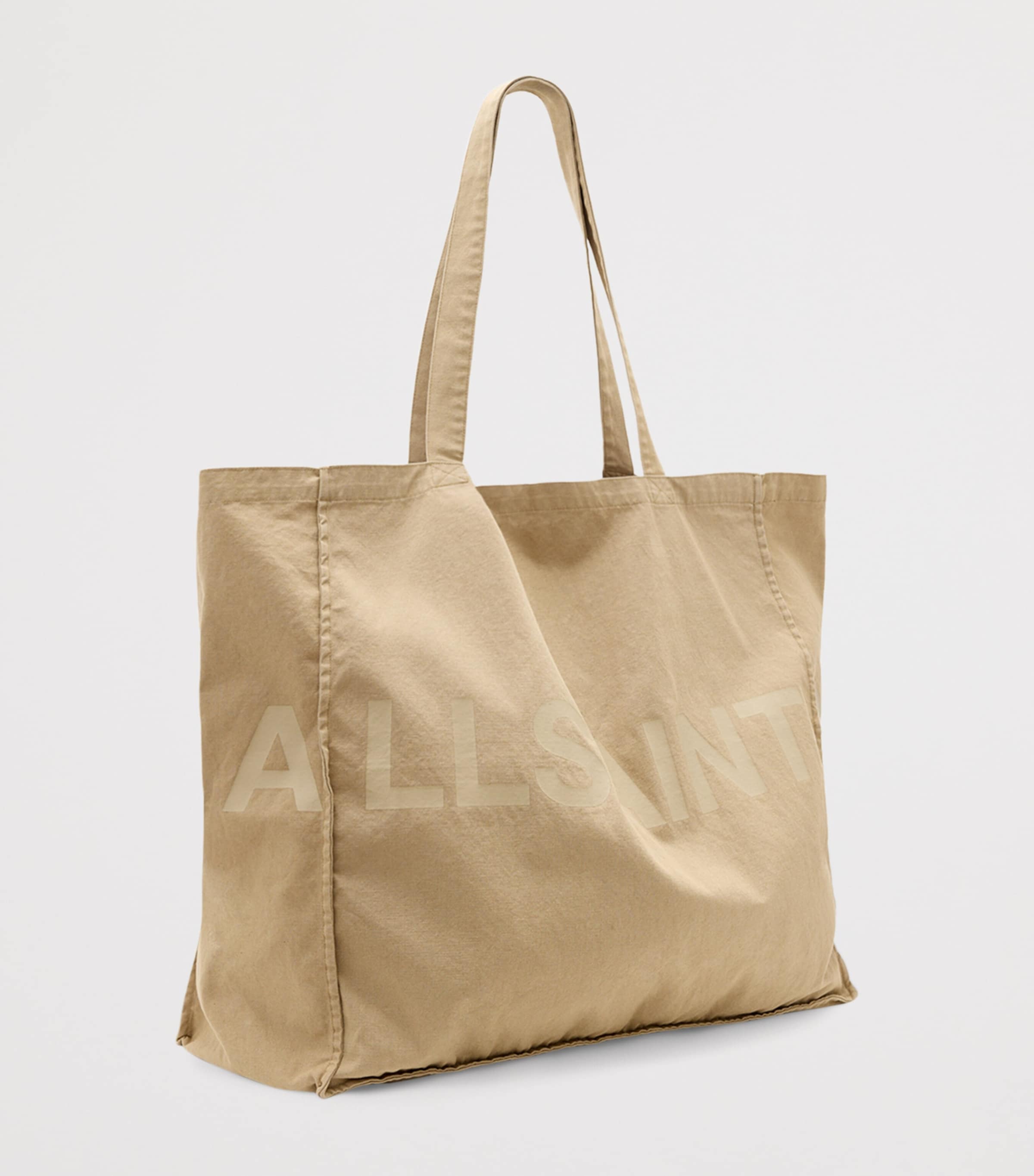 Large Organic Cotton Biggy Tote Bag LIGHT KHAKI Image 2