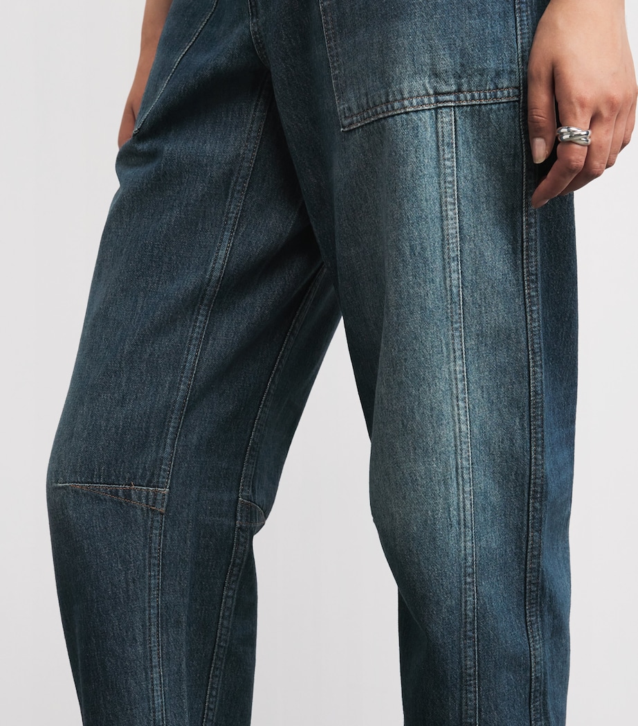 Engineered Cropped Jeans MID BLUE WASH Image 6