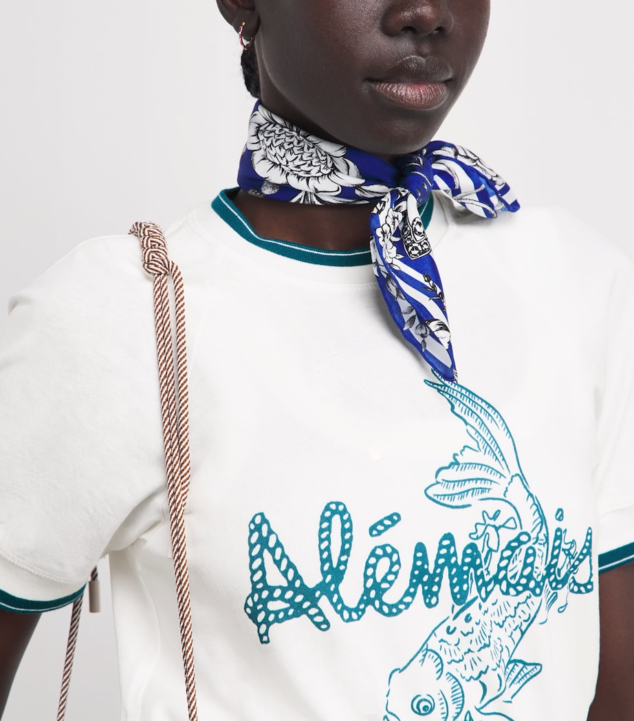 ALEMAIS Womens Cotton Lucky T-Shirt Cream Image 3