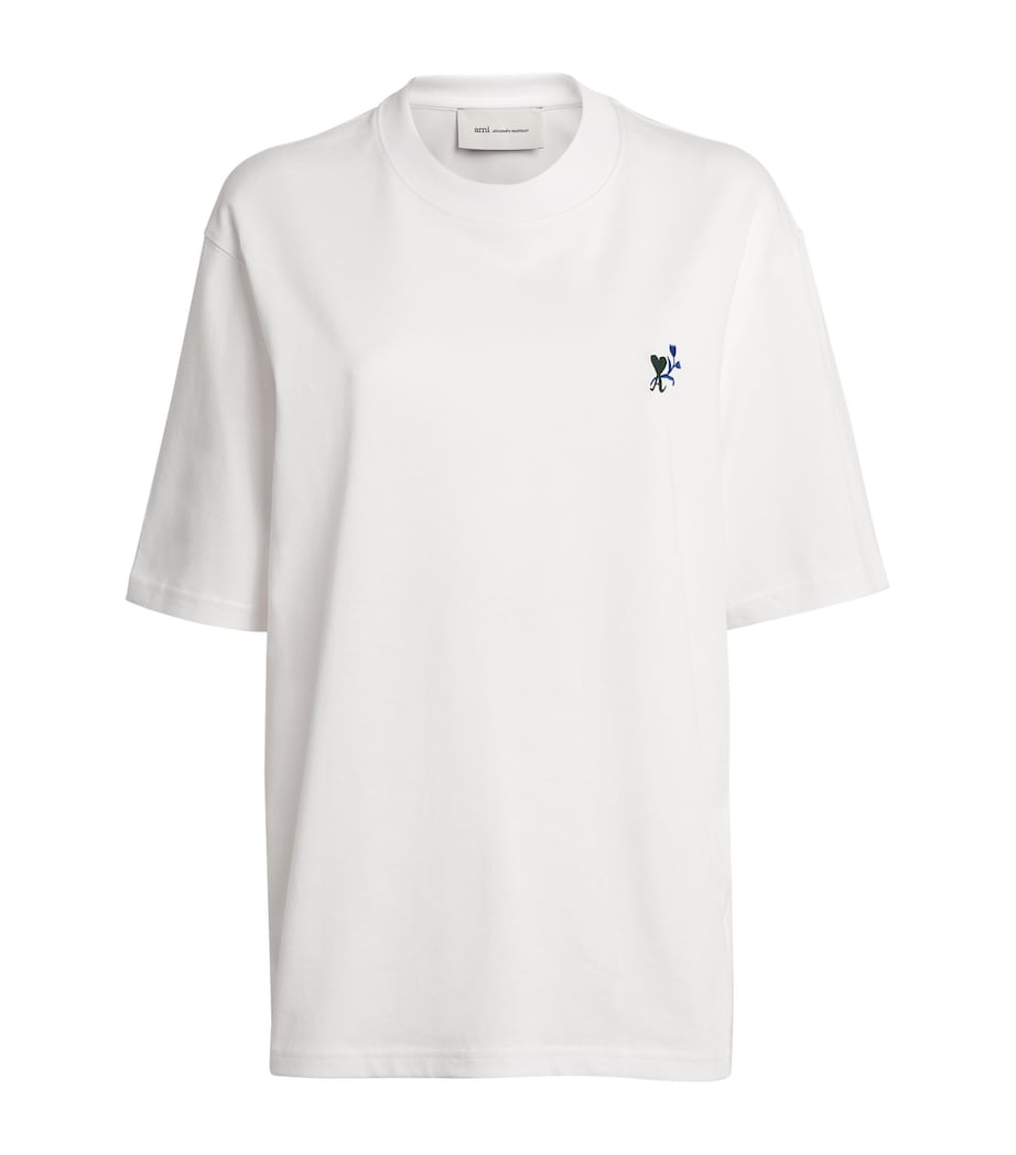 AMI Paris Womens Ami de Coeur Tulip T-Shirt Blanc Image 1