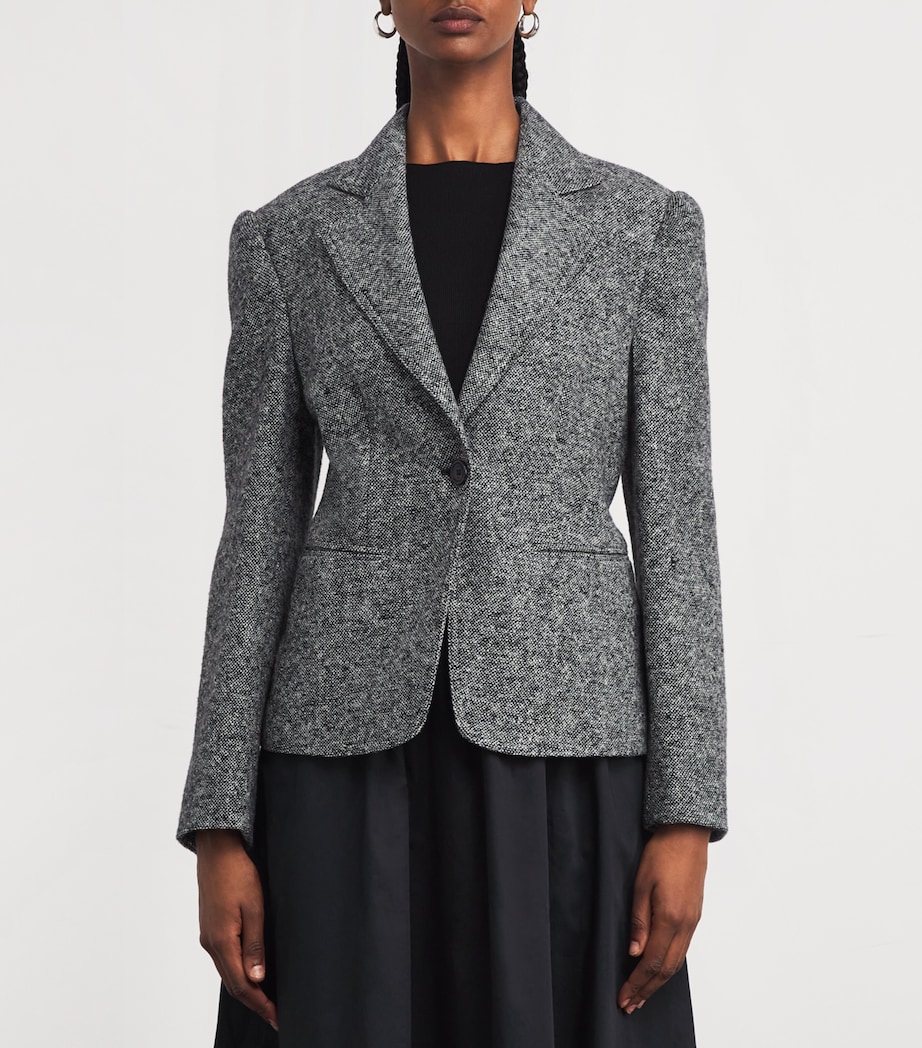 Wool-Silk Blazer WHITE BLACK Image 3