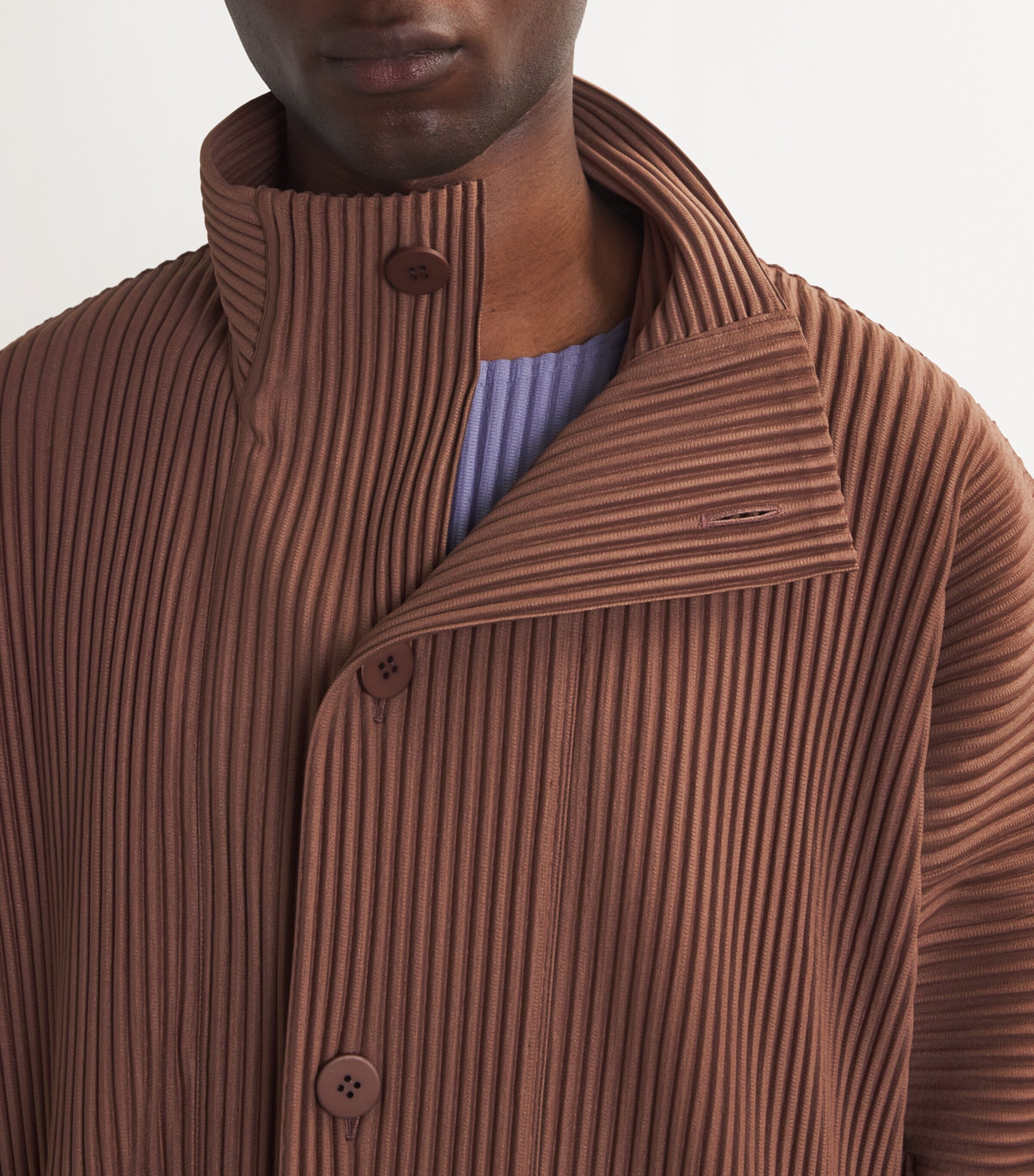 Homme Plissé Issey Miyake Brown Pleated MC November Overcoat